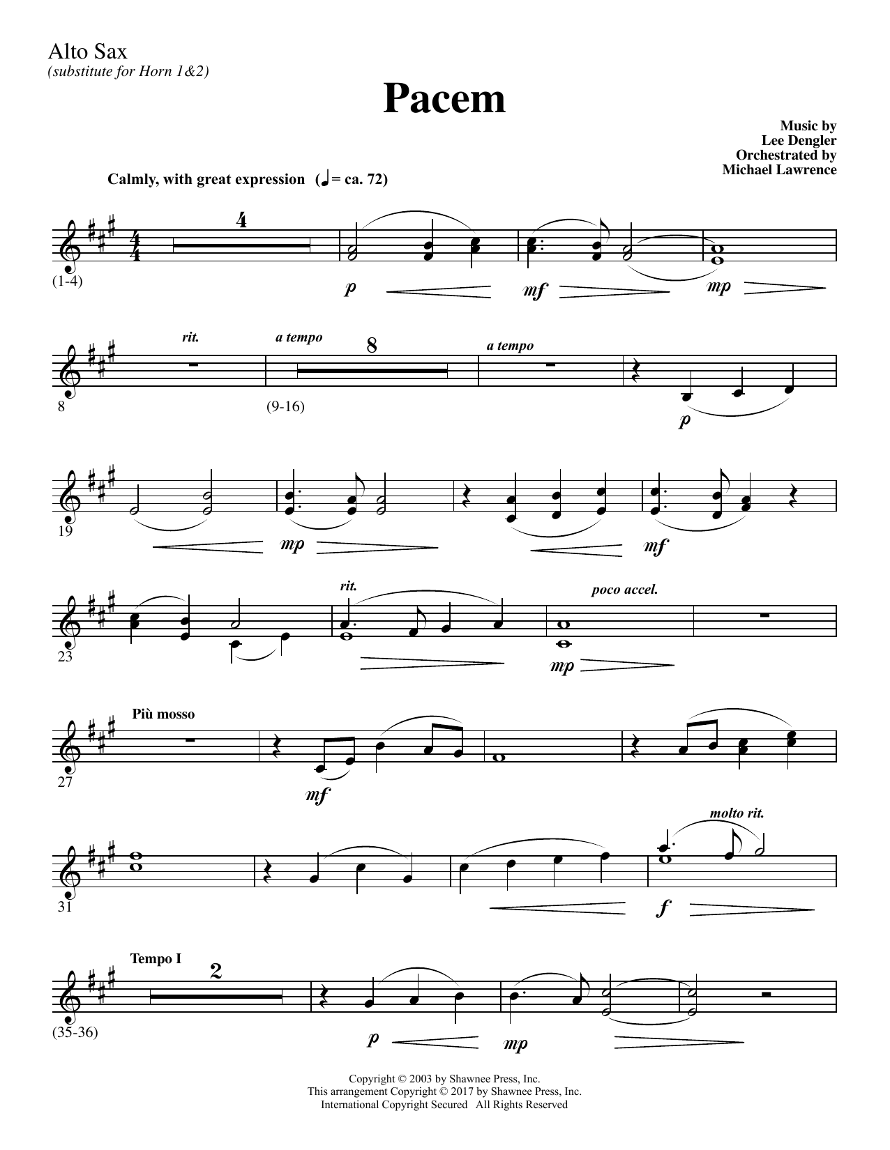 Pacem – Alto Sax (sub. Horn) Pacem – Alto Sax (sub. Horn)