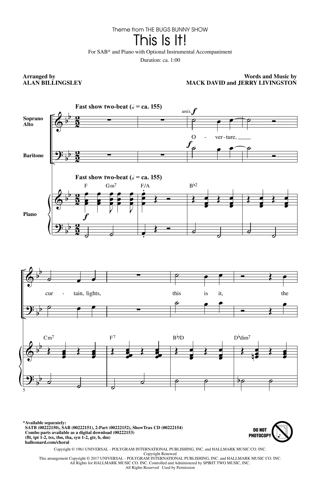 This Is It (arr. Alan Billingsley)