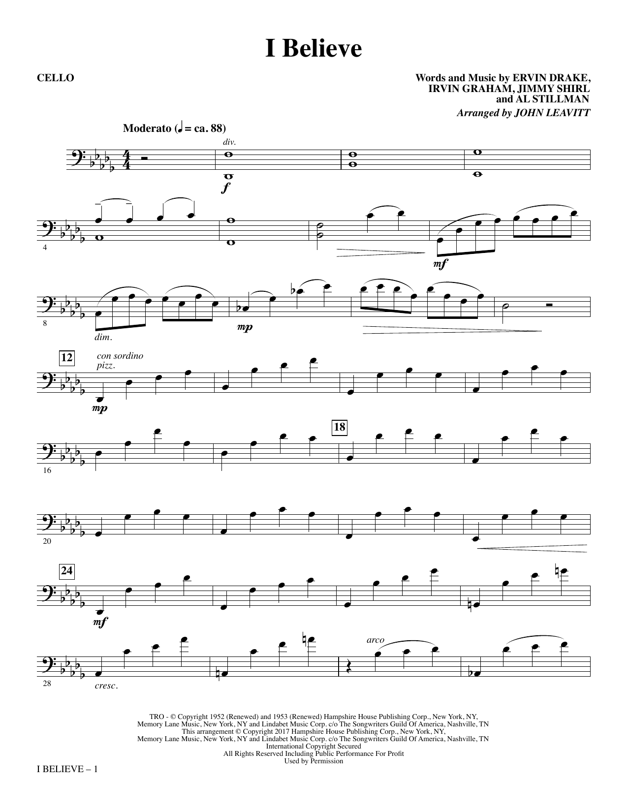 I Believe – Cello I Believe – Cello