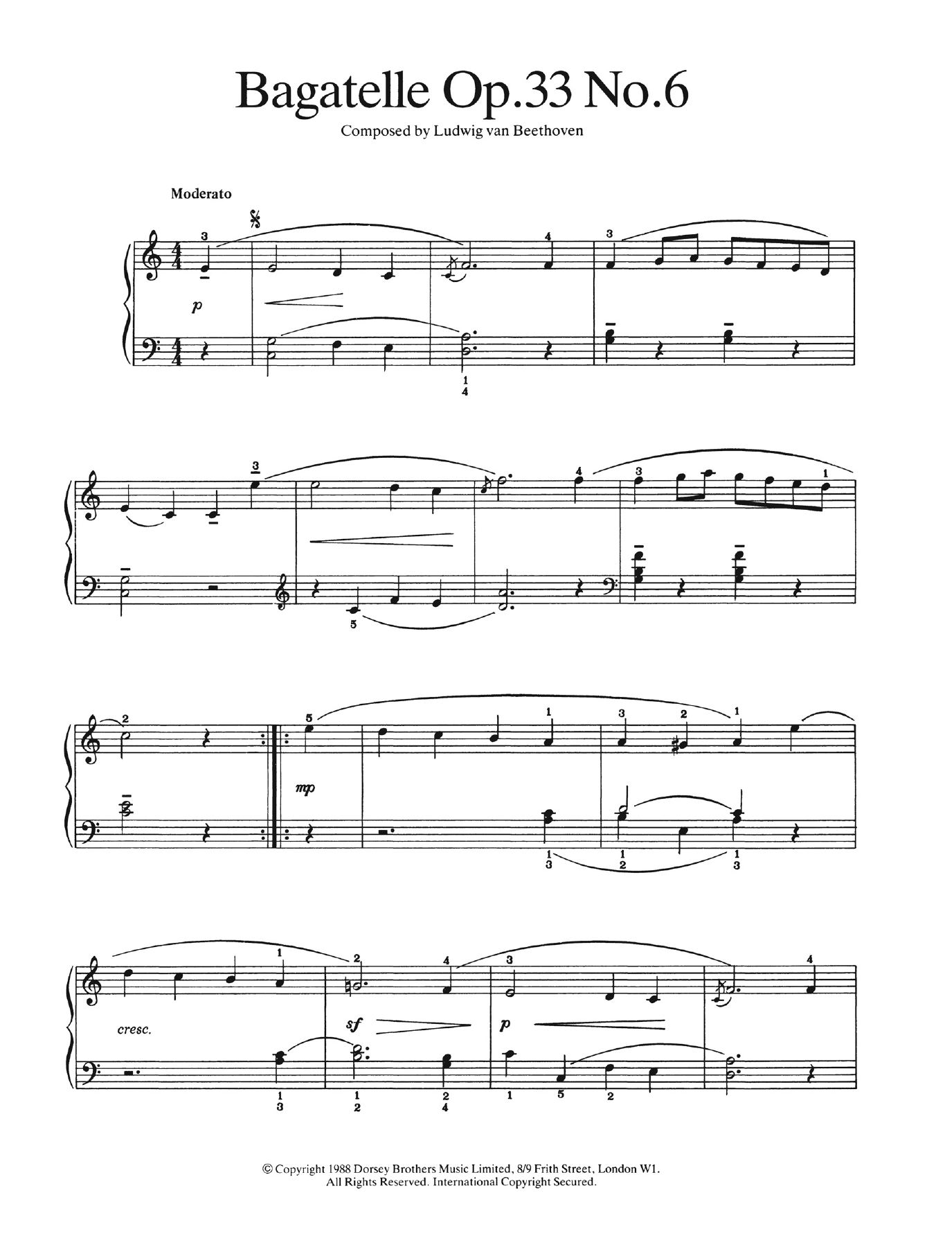 Bagatelle Op.33, No.6 Bagatelle Op.33, No.6