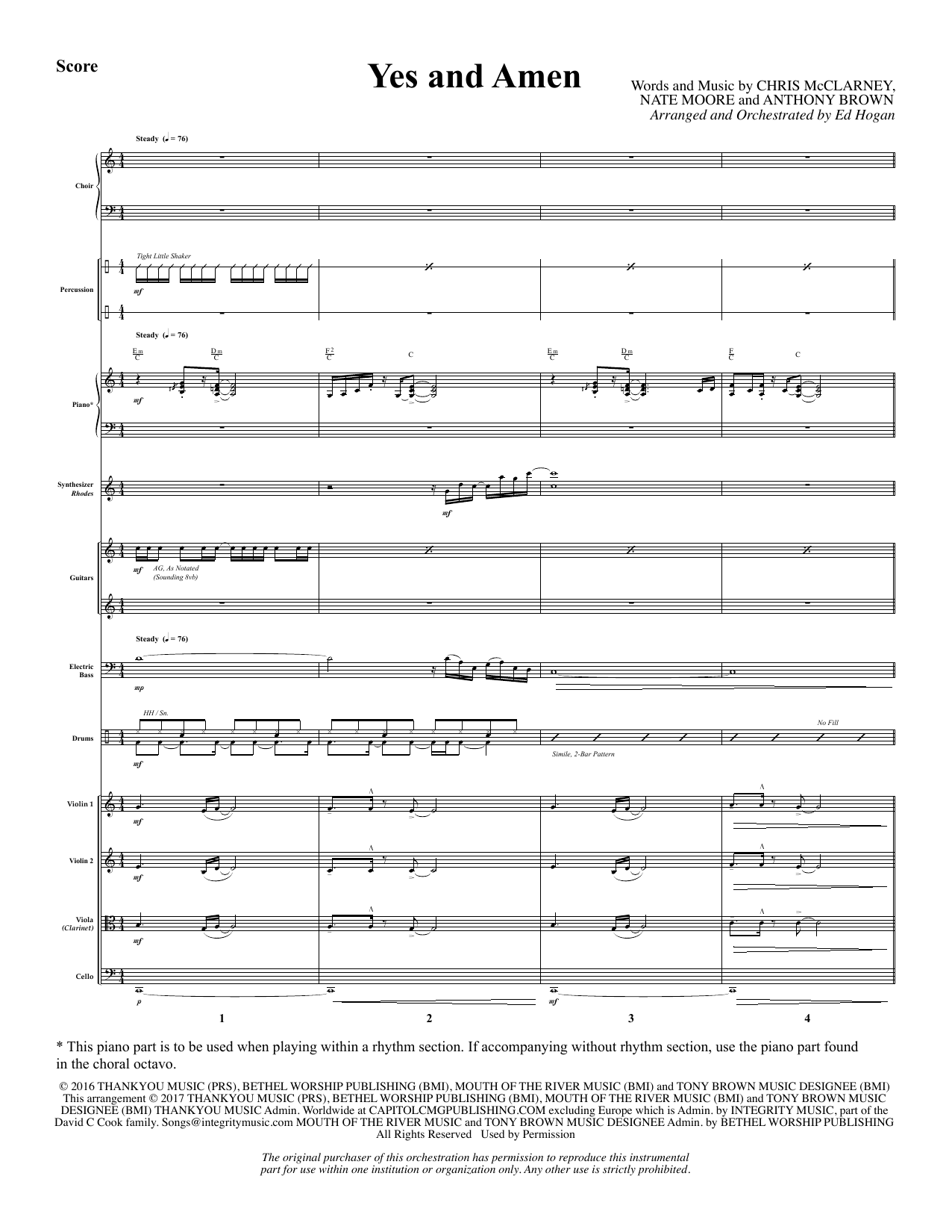 Yes and Amen – Full Score Yes and Amen – Full Score