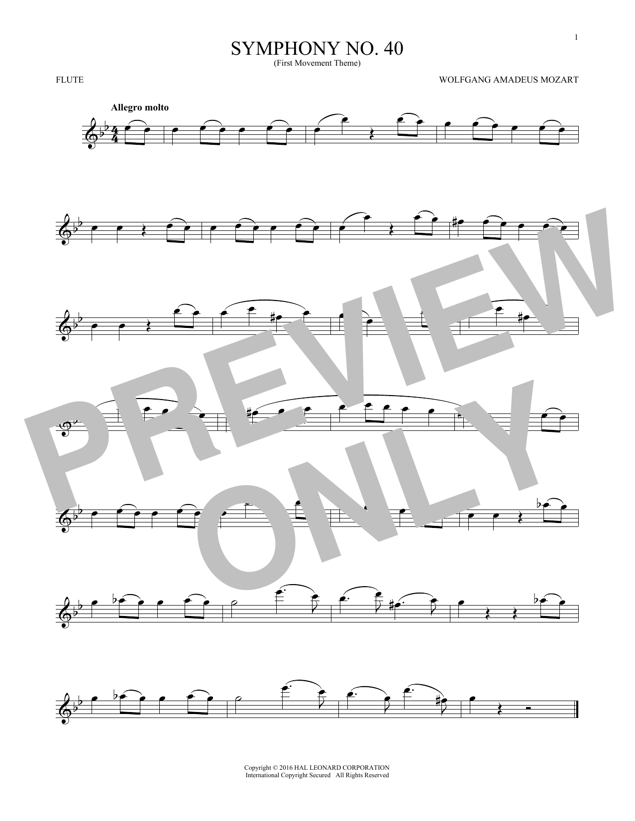 Symphony No. 40 In G Minor, First Movement Excerpt Symphony No. 40 In G Minor, First Movement Excerpt