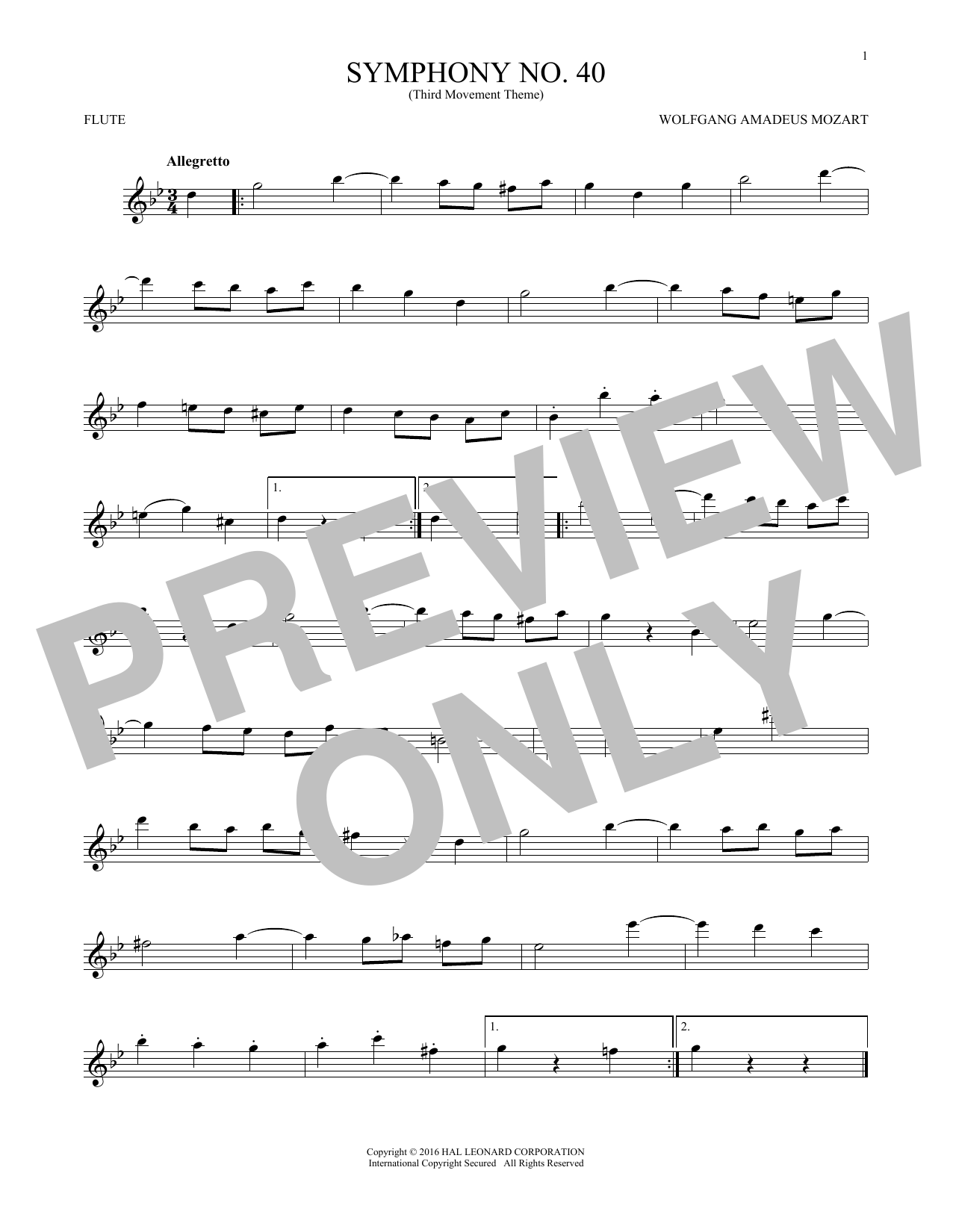 Symphony No. 40 In G Minor, Third Movement (“Minuet”) Symphony No. 40 In G Minor, Third Movement (“Minuet”)