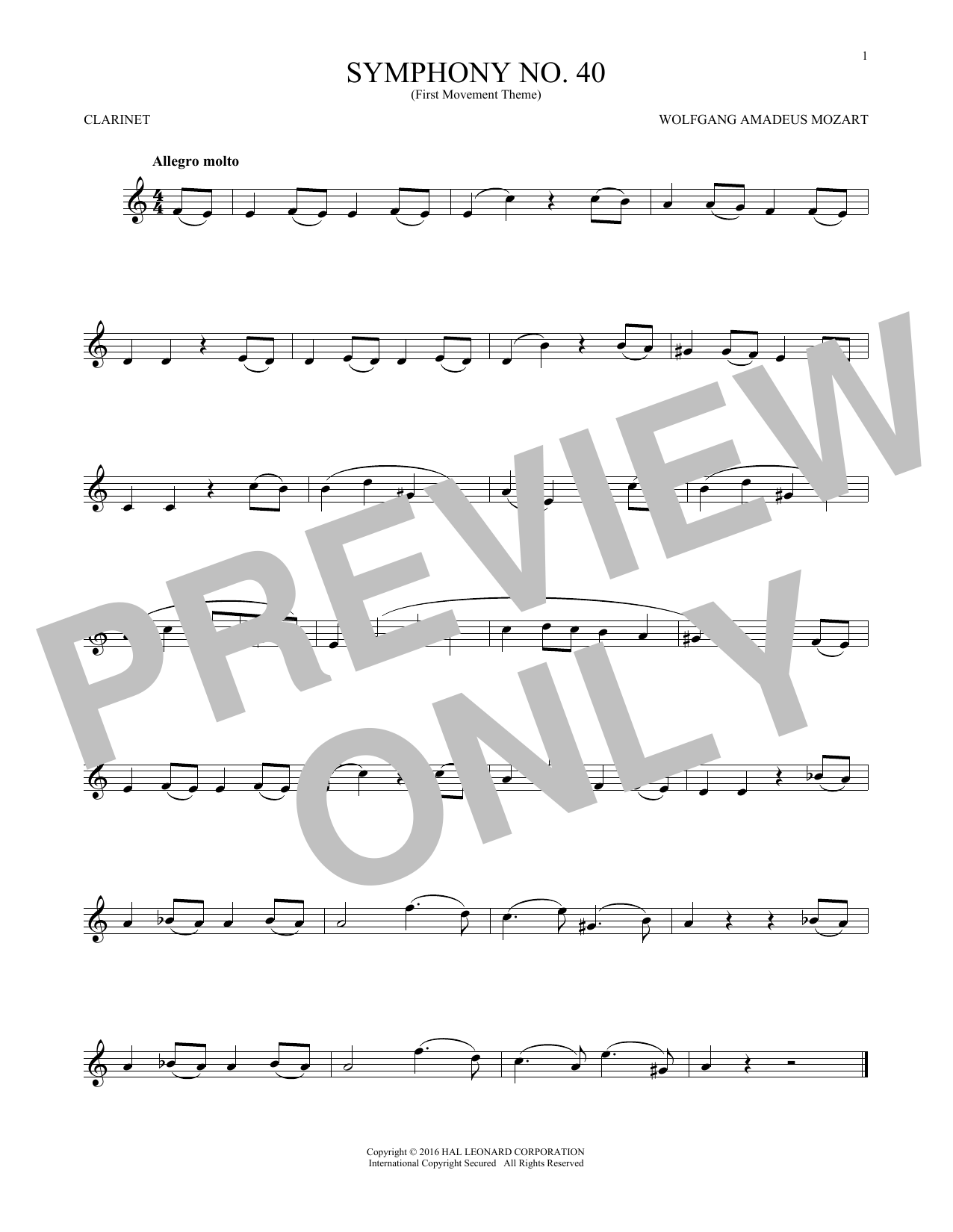 Symphony No. 40 In G Minor, First Movement Excerpt Symphony No. 40 In G Minor, First Movement Excerpt