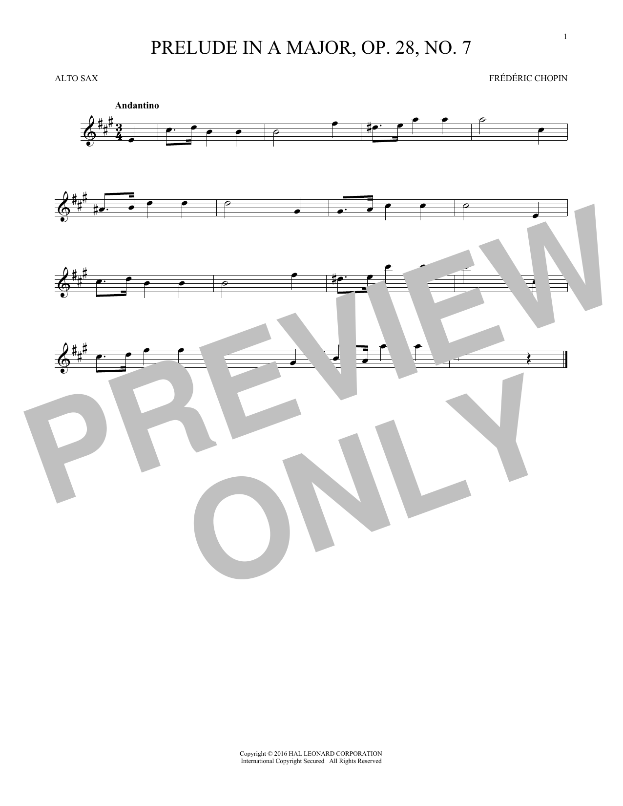 Prelude In A Major, Op. 28, No. 7 Prelude In A Major, Op. 28, No. 7