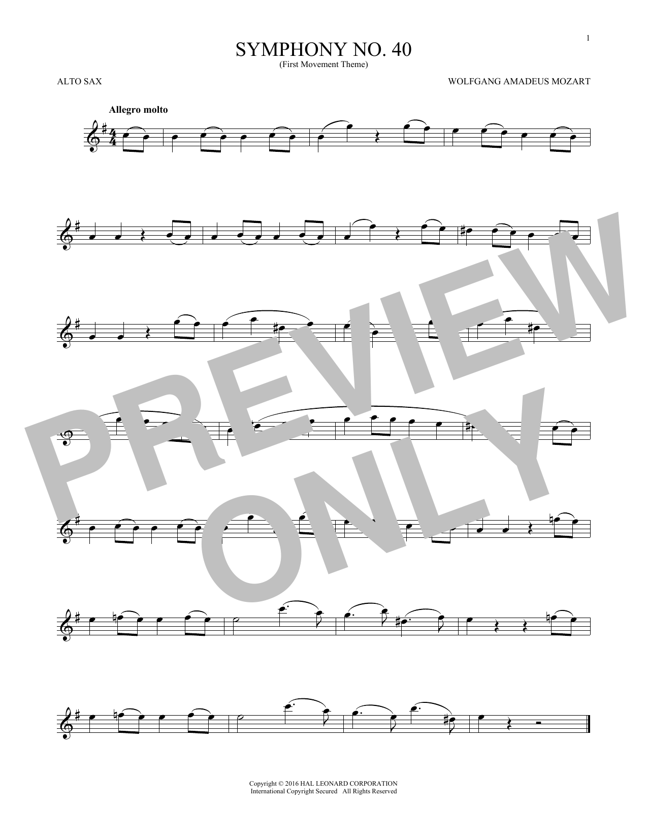 Symphony No. 40 In G Minor, First Movement Excerpt Symphony No. 40 In G Minor, First Movement Excerpt