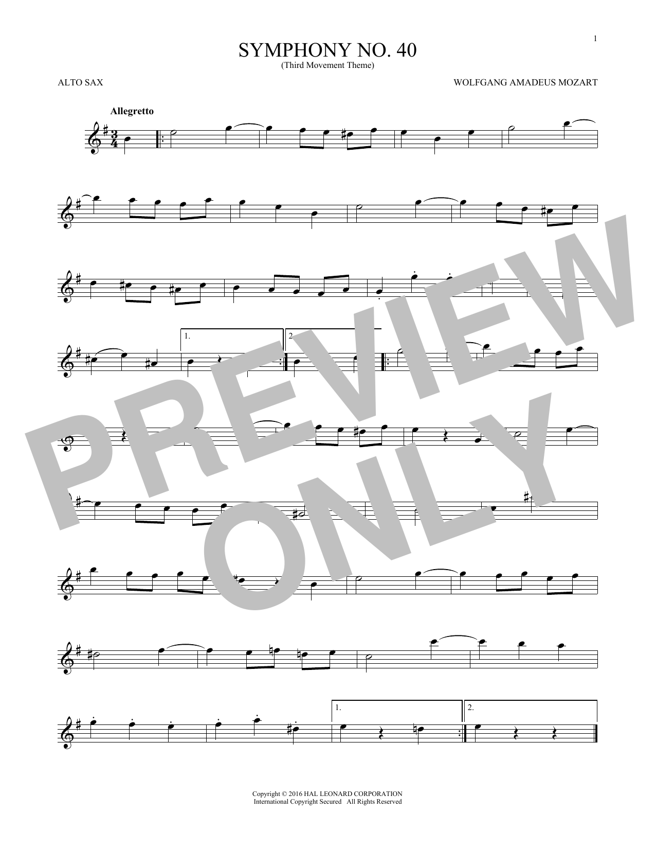 Symphony No. 40 In G Minor, Third Movement (“Minuet”) Symphony No. 40 In G Minor, Third Movement (“Minuet”)