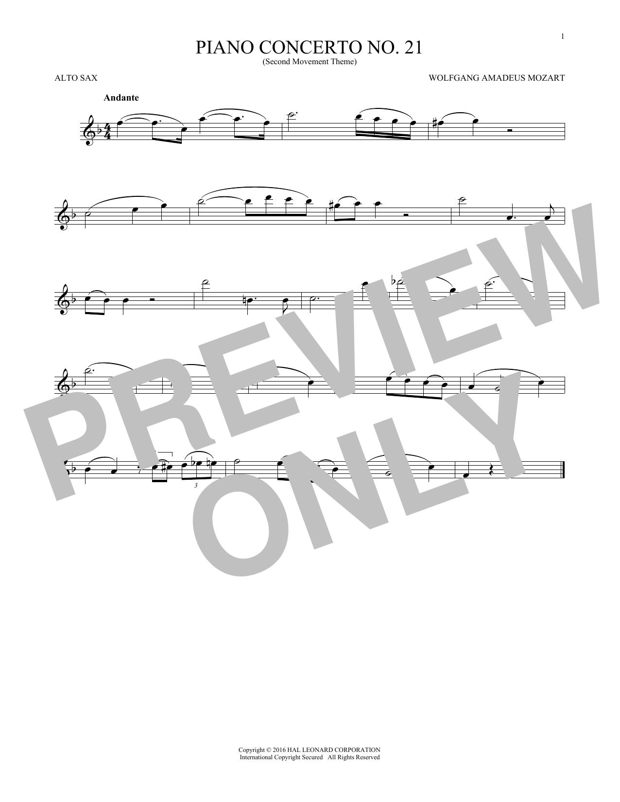 Piano Concerto No. 21 In C Major (“Elvira Madigan”), Second Movement Excerpt Piano Concerto No. 21 In C Major (“Elvira Madigan”), Second Movement Excerpt