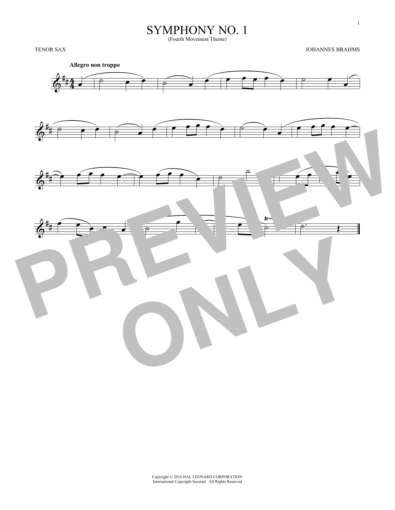 Symphony No. 1 In C Minor, Fourth Movement Excerpt Symphony No. 1 In C Minor, Fourth Movement Excerpt