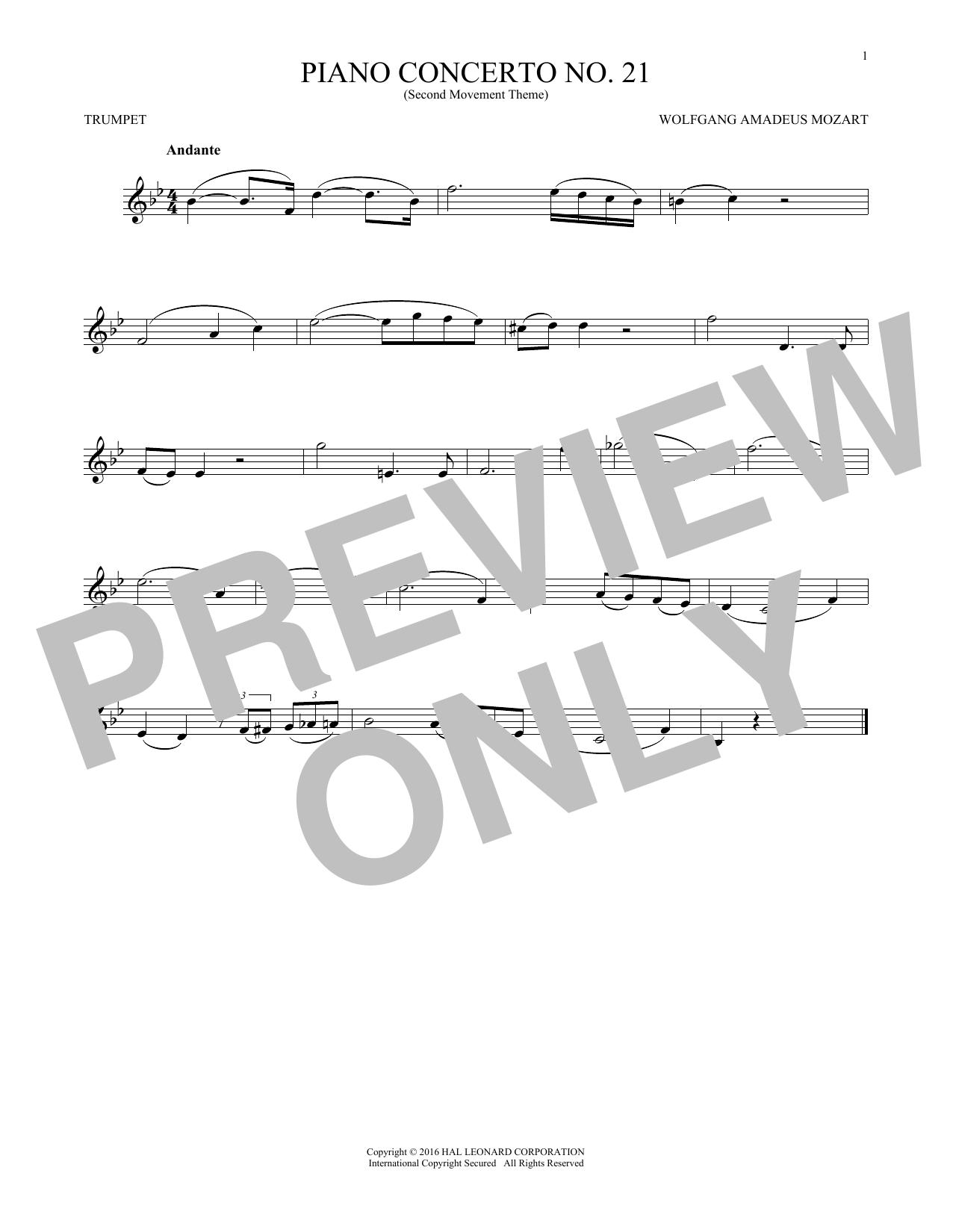Piano Concerto No. 21 In C Major (“Elvira Madigan”), Second Movement Excerpt Piano Concerto No. 21 In C Major (“Elvira Madigan”), Second Movement Excerpt