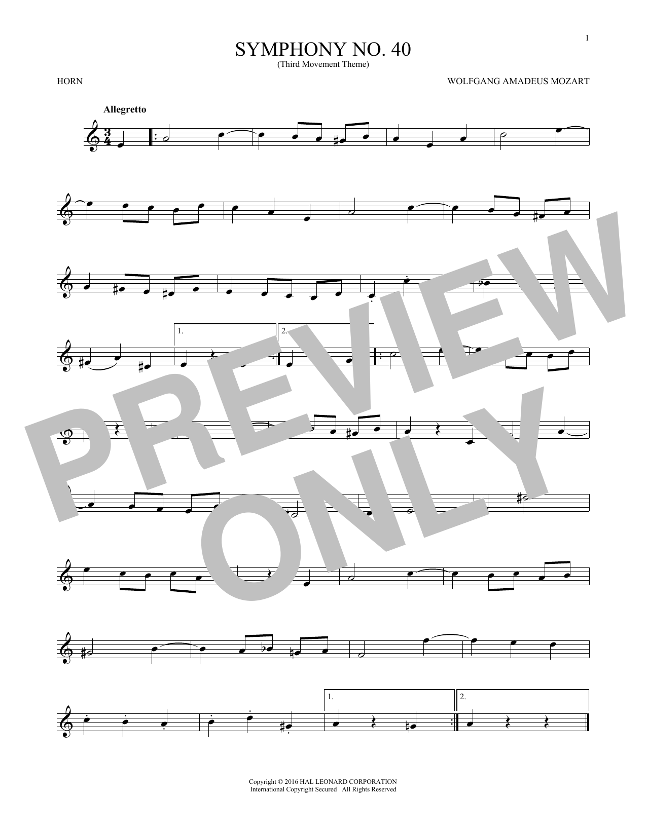 Symphony No. 40 In G Minor, Third Movement (“Minuet”) Symphony No. 40 In G Minor, Third Movement (“Minuet”)