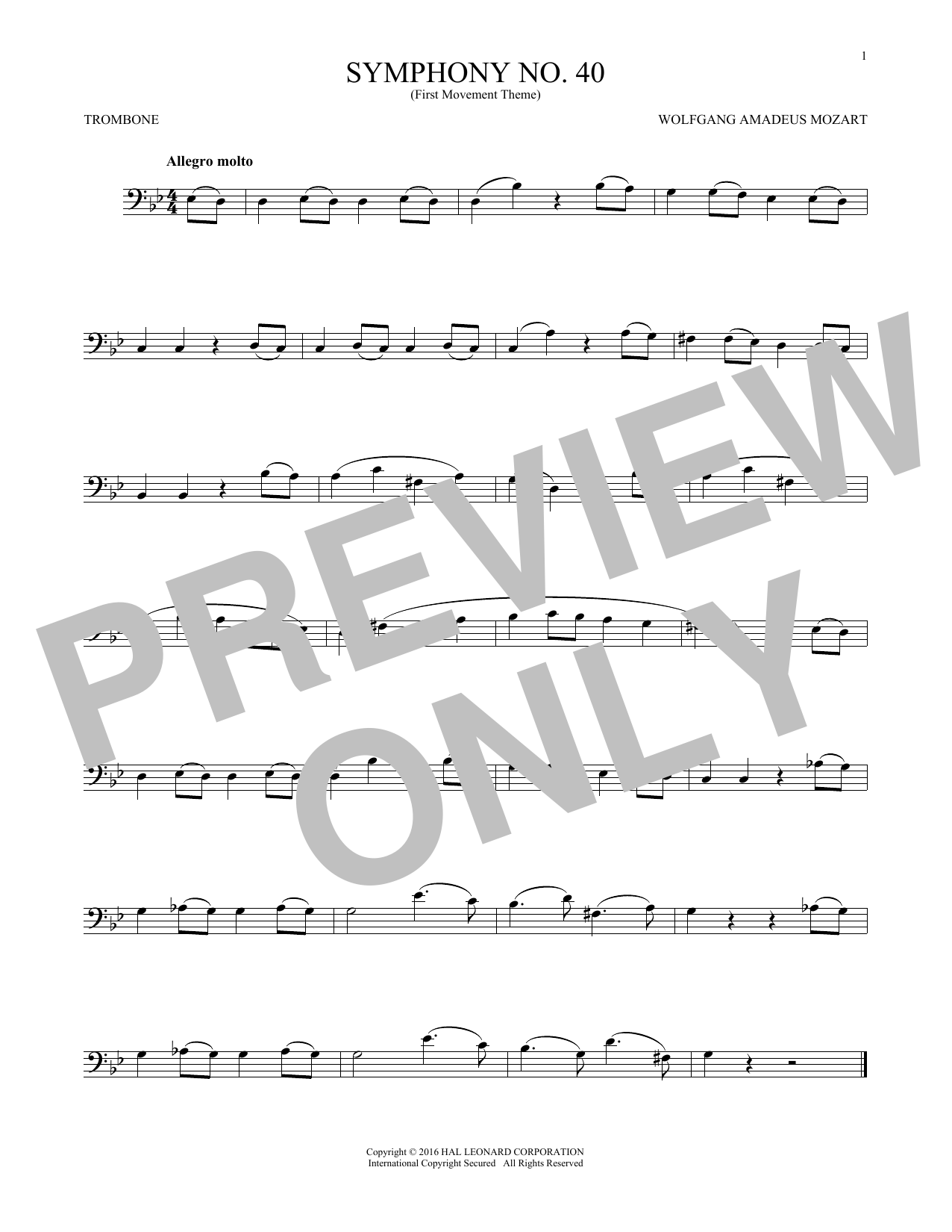 Symphony No. 40 In G Minor, First Movement Excerpt Symphony No. 40 In G Minor, First Movement Excerpt