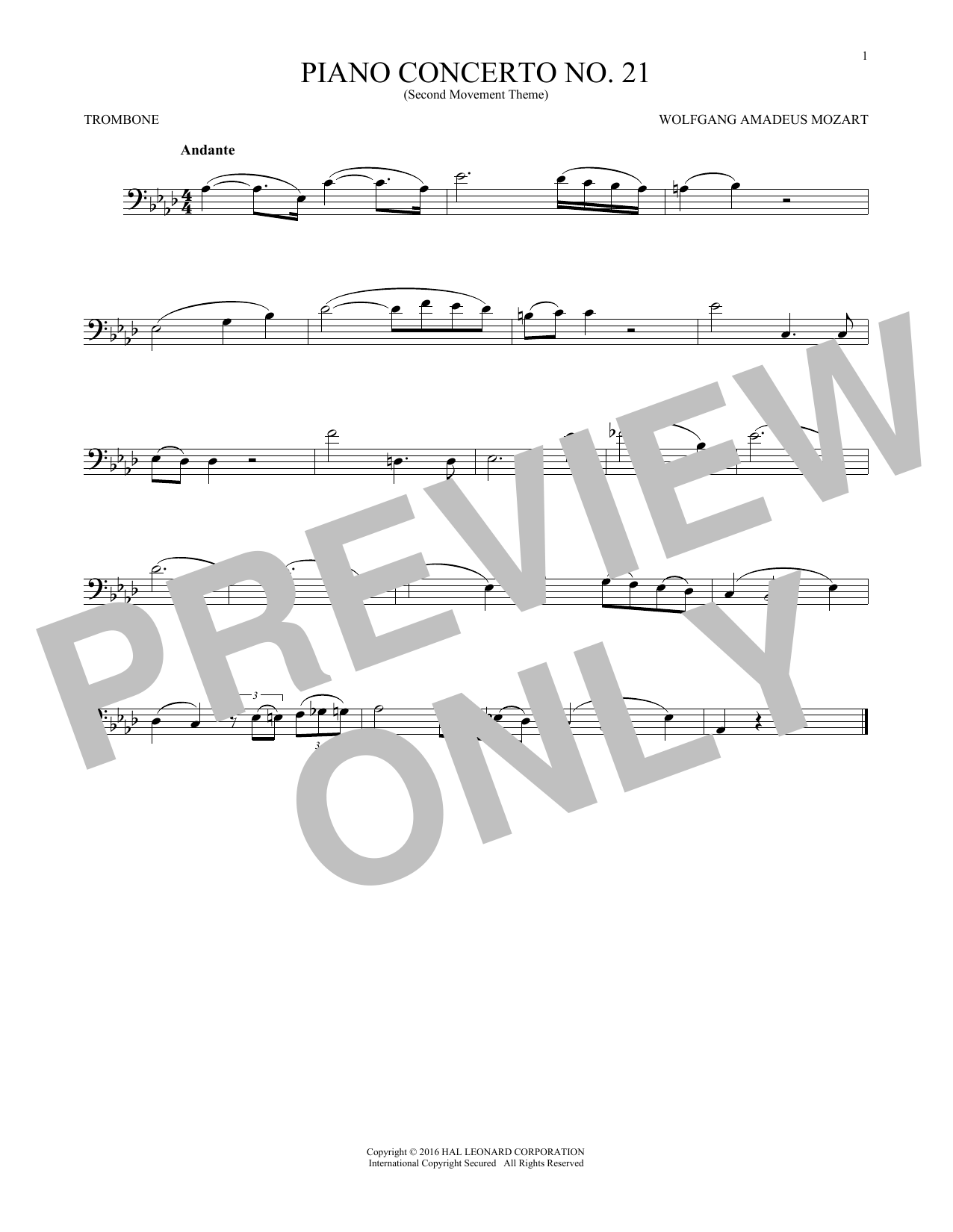 Piano Concerto No. 21 In C Major (“Elvira Madigan”), Second Movement Excerpt Piano Concerto No. 21 In C Major (“Elvira Madigan”), Second Movement Excerpt