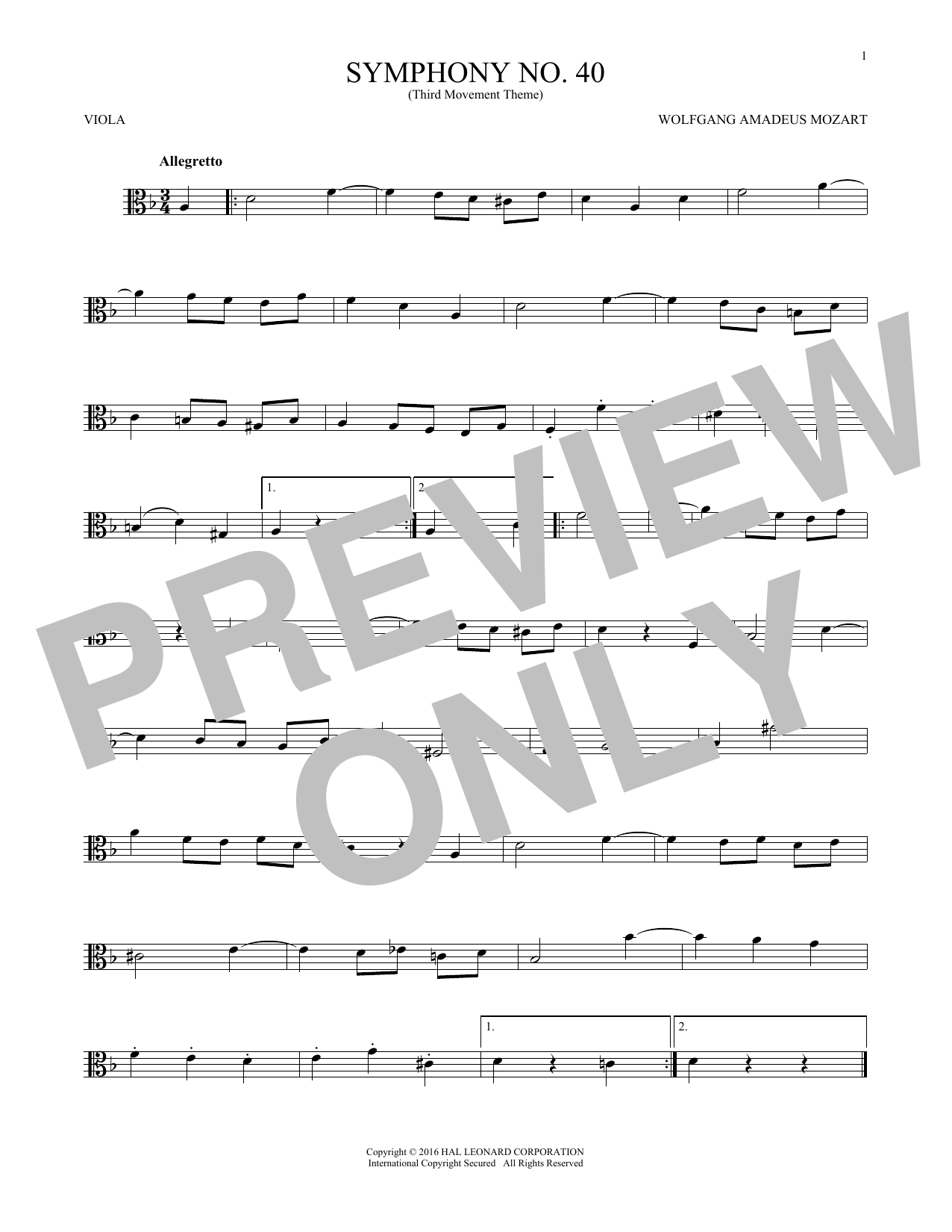 Symphony No. 40 In G Minor, Third Movement (“Minuet”) Symphony No. 40 In G Minor, Third Movement (“Minuet”)