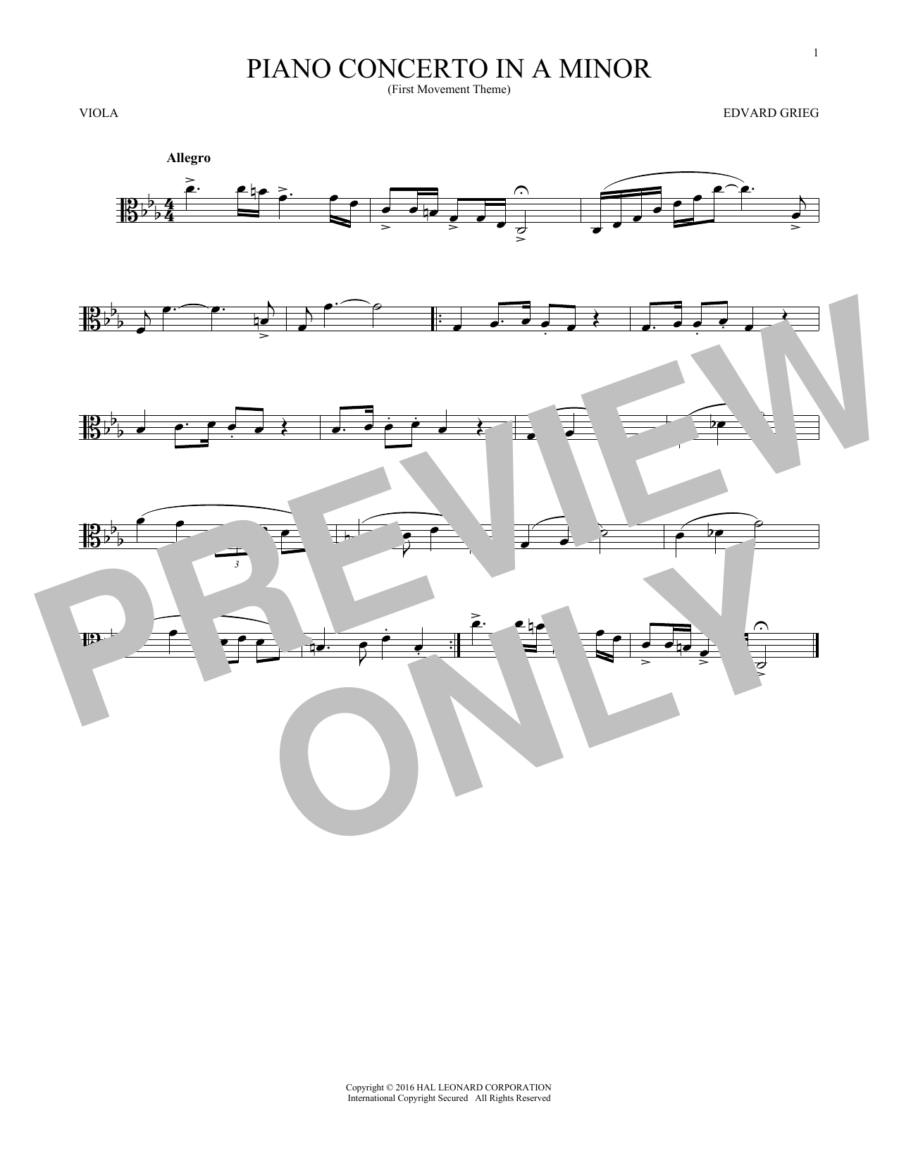 Piano Concerto In A Minor, Op. 16 Piano Concerto In A Minor, Op. 16
