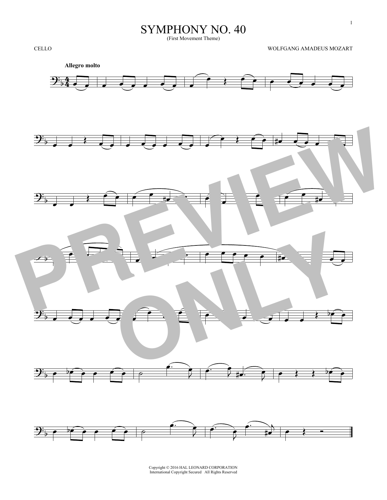 Symphony No. 40 In G Minor, First Movement Excerpt Symphony No. 40 In G Minor, First Movement Excerpt