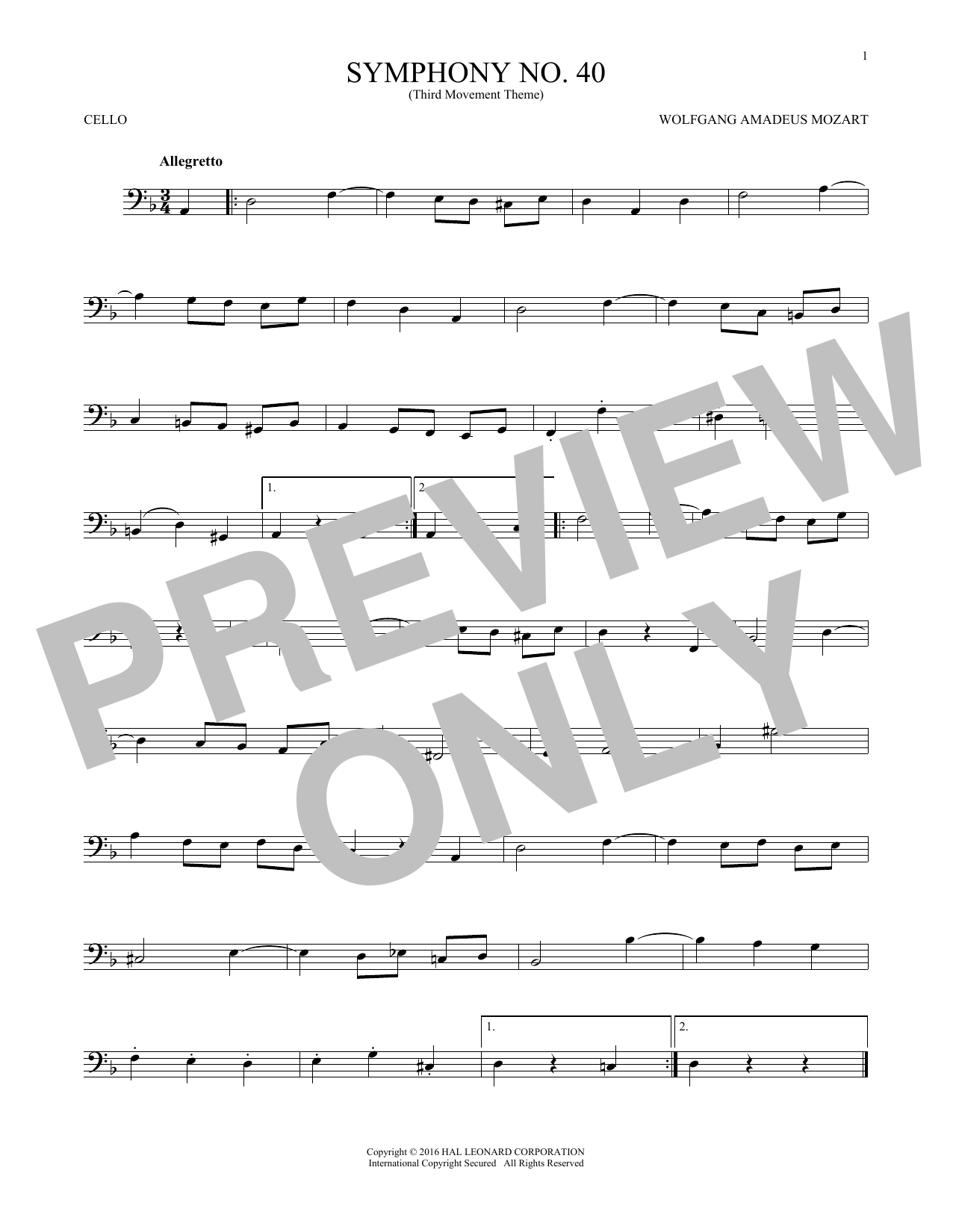 Symphony No. 40 In G Minor, Third Movement (“Minuet”) Symphony No. 40 In G Minor, Third Movement (“Minuet”)