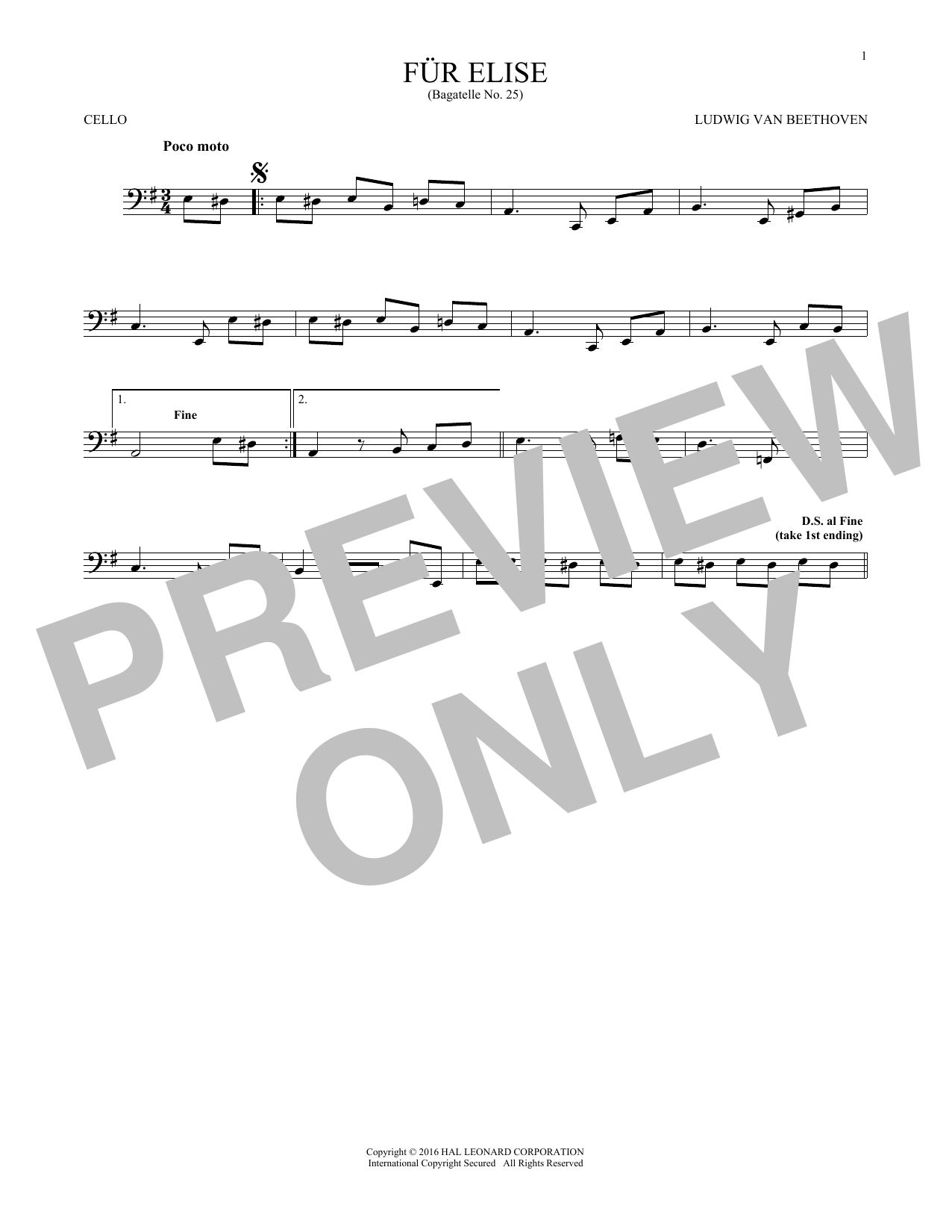 Fur Elise, WoO 59 Fur Elise, WoO 59