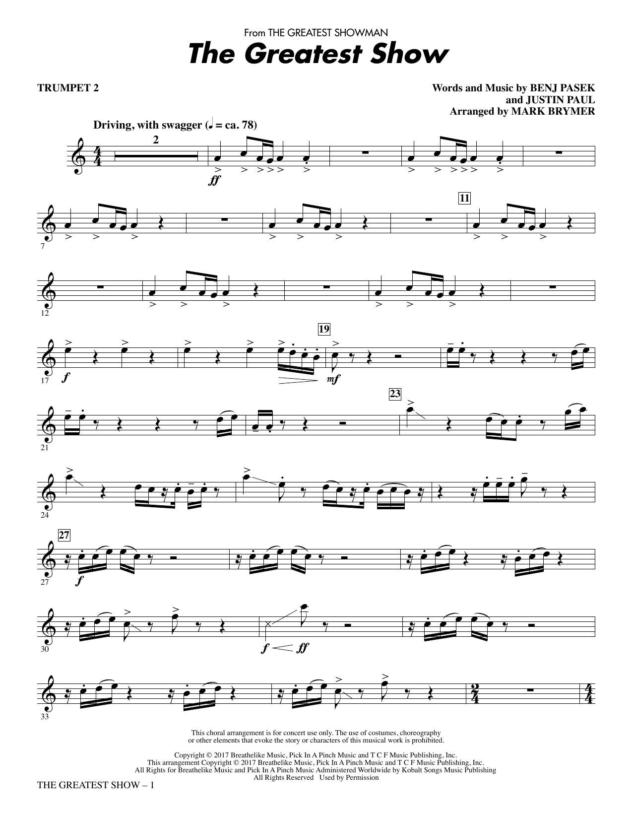 The Greatest Show – Trumpet 2 The Greatest Show – Trumpet 2