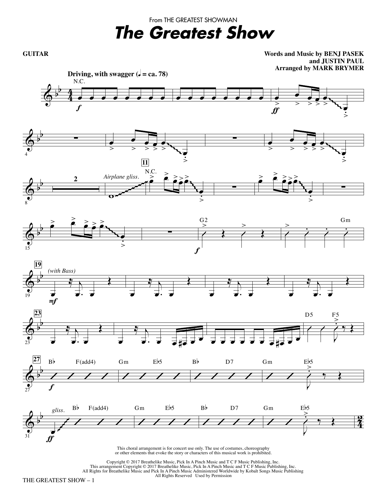 The Greatest Show (arr. Mark Brymer) – Guitar The Greatest Show (arr. Mark Brymer) – Guitar