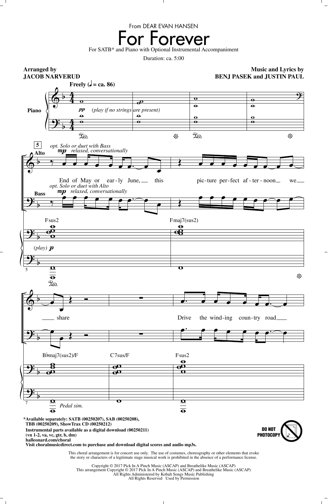 For Forever (from Dear Evan Hansen) (arr. Jacob Narverud)