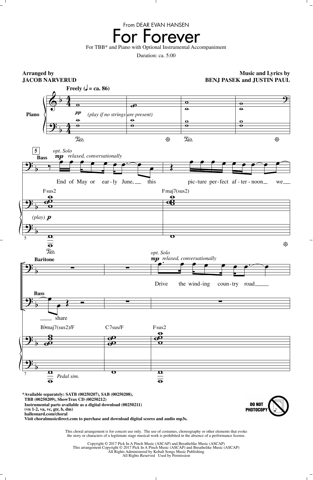 For Forever (from Dear Evan Hansen) (arr. Jacob Narverud)