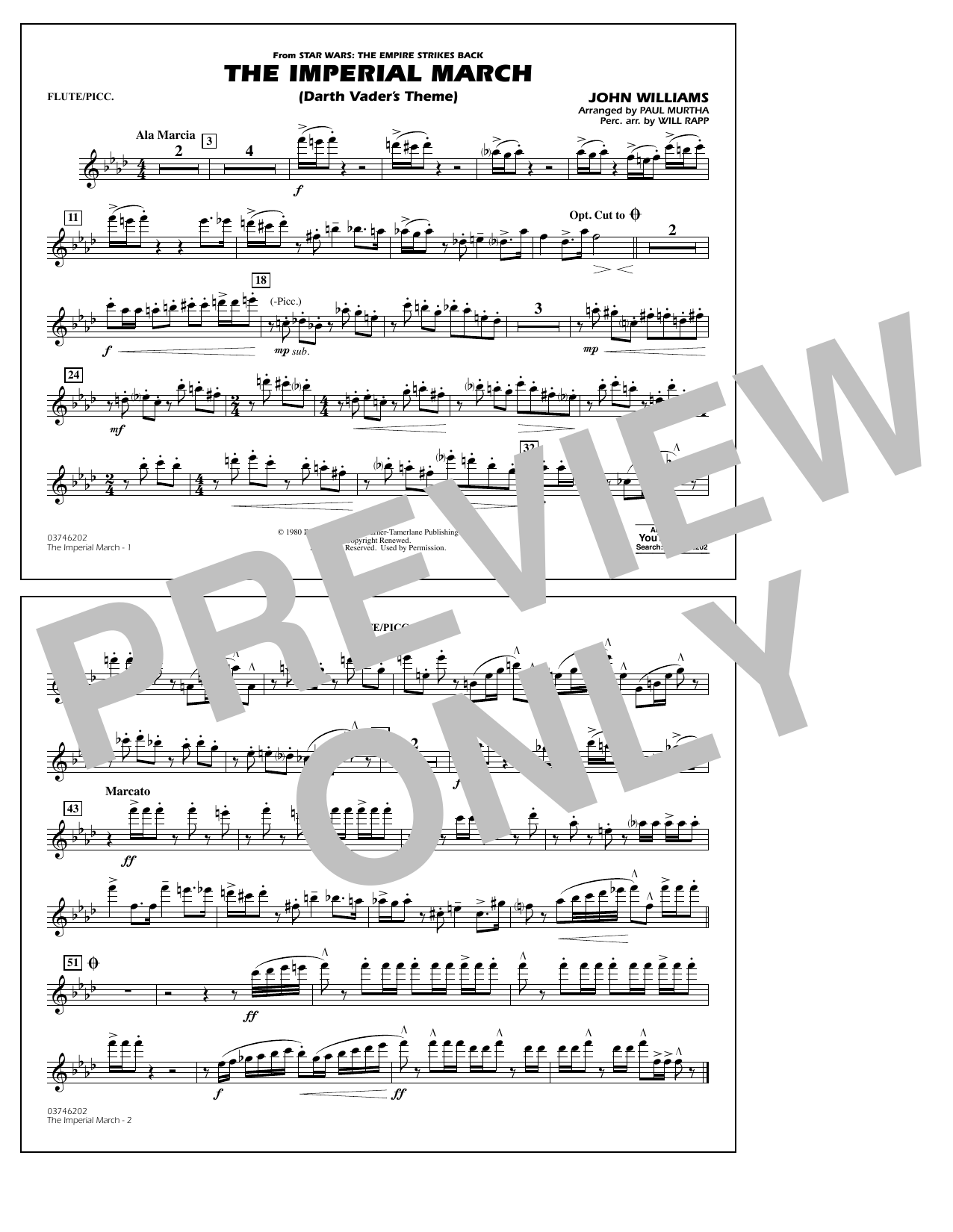 The Imperial March (Darth Vader’s Theme) – Flute/Piccolo The Imperial March (Darth Vader’s Theme) – Flute/Piccolo