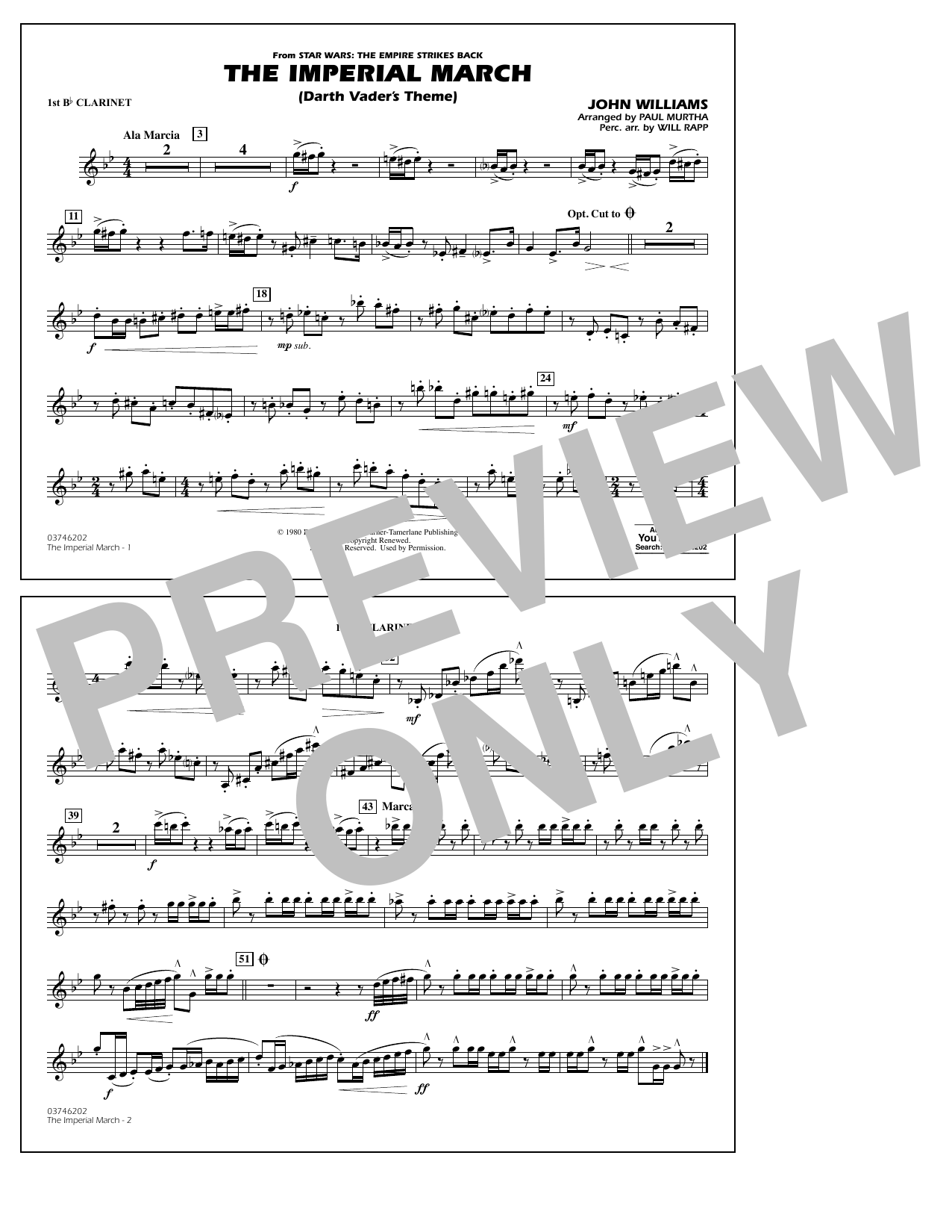 The Imperial March (Darth Vader’s Theme) – Bb Clarinet 1 The Imperial March (Darth Vader’s Theme) – Bb Clarinet 1