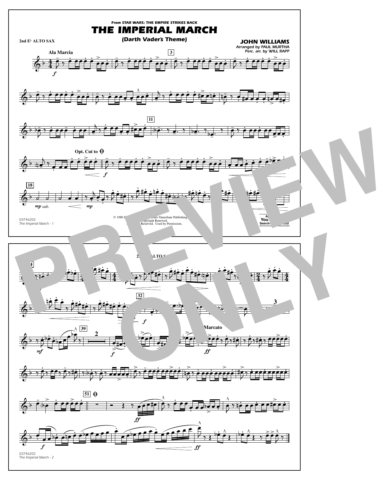 The Imperial March (Darth Vader’s Theme) – 2nd Eb Alto Saxophone The Imperial March (Darth Vader’s Theme) – 2nd Eb Alto Saxophone