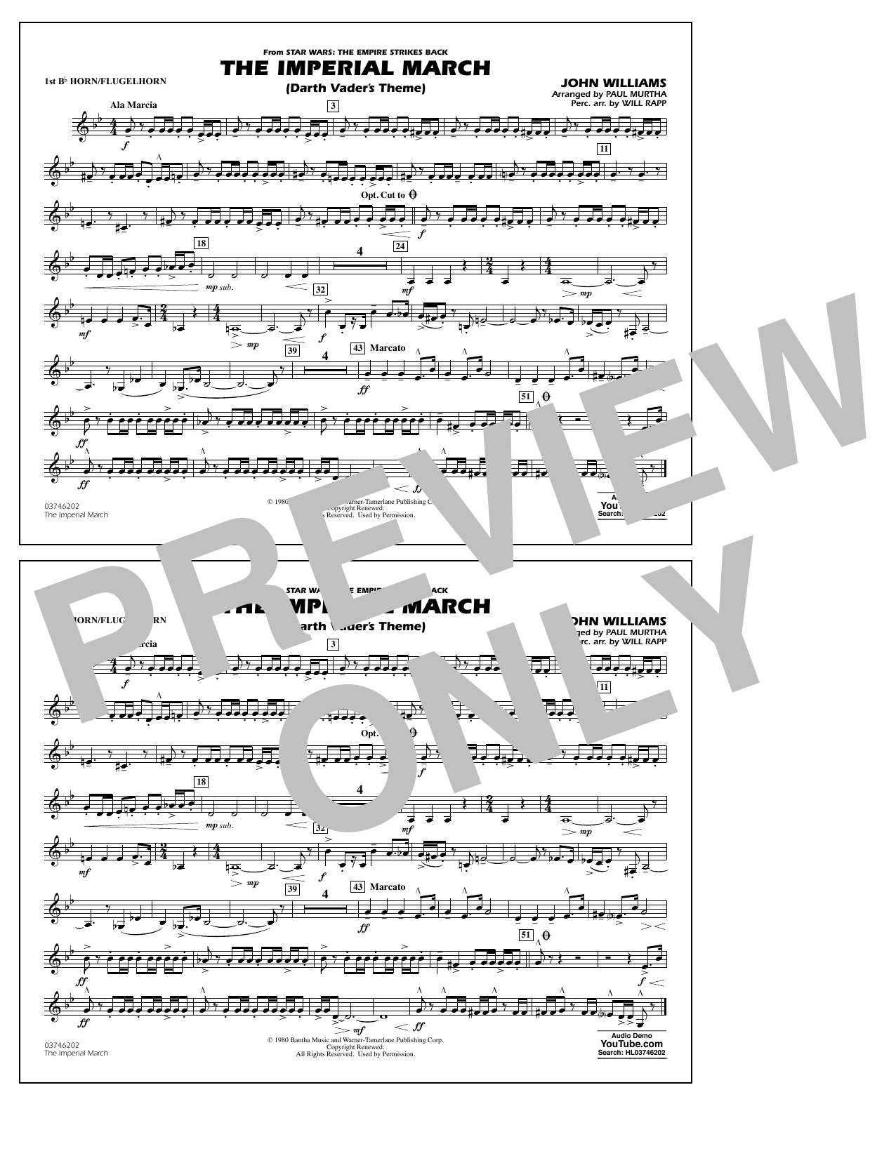 The Imperial March (Darth Vader’s Theme) – 1st Bb Horn/Flugelhorn The Imperial March (Darth Vader’s Theme) – 1st Bb Horn/Flugelhorn