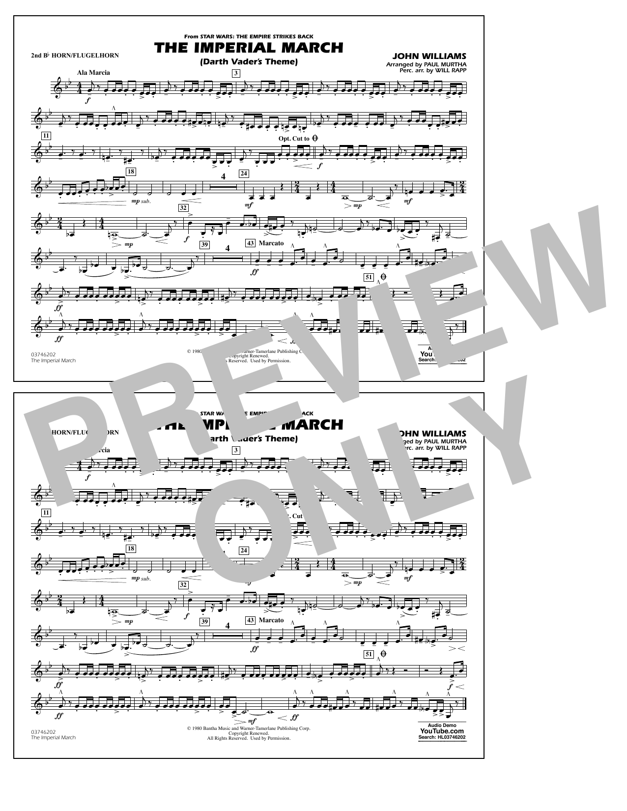 The Imperial March (Darth Vader’s Theme) – 2nd Bb Horn/Flugelhorn The Imperial March (Darth Vader’s Theme) – 2nd Bb Horn/Flugelhorn