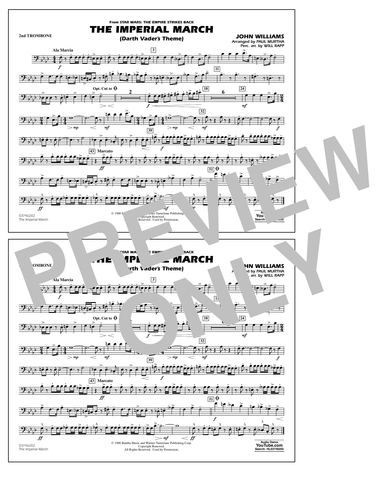 The Imperial March (Darth Vader’s Theme) – 2nd Trombone The Imperial March (Darth Vader’s Theme) – 2nd Trombone