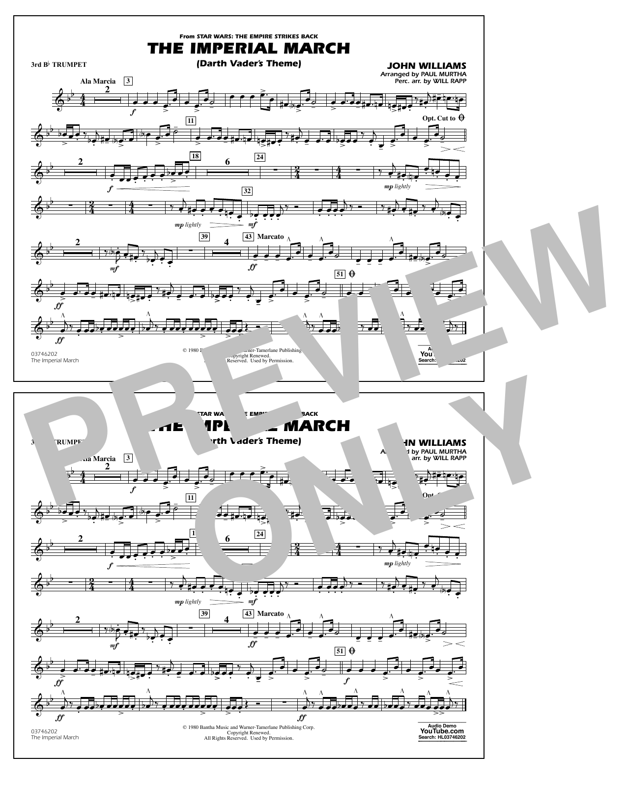 The Imperial March (Darth Vader’s Theme) – 3rd Bb Trumpet The Imperial March (Darth Vader’s Theme) – 3rd Bb Trumpet