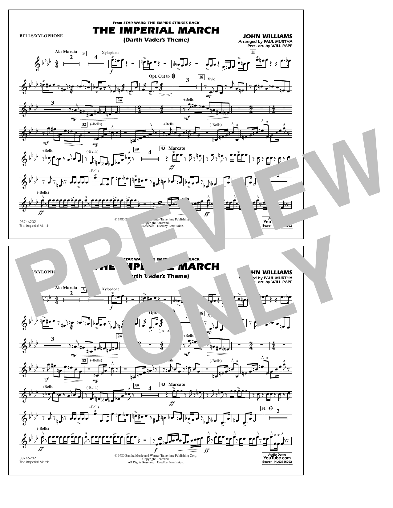 The Imperial March (Darth Vader’s Theme) – Bells/Xylophone The Imperial March (Darth Vader’s Theme) – Bells/Xylophone