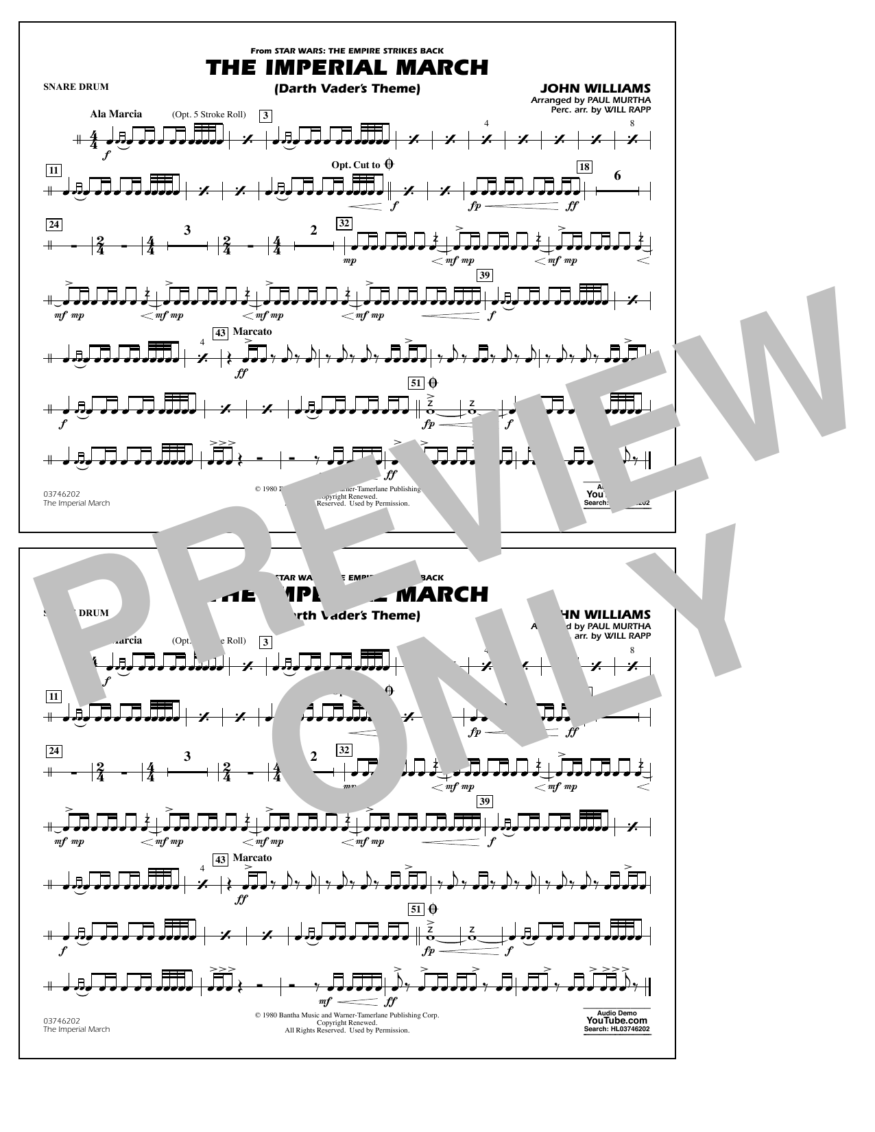 The Imperial March (Darth Vader’s Theme) – Snare Drum The Imperial March (Darth Vader’s Theme) – Snare Drum