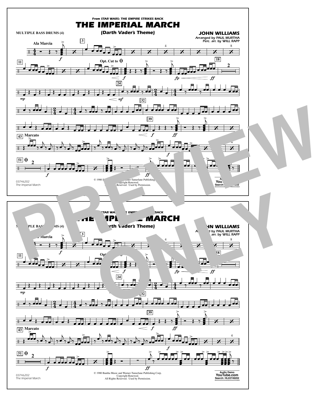 The Imperial March (Darth Vader’s Theme) – Multiple Bass Drums The Imperial March (Darth Vader’s Theme) – Multiple Bass Drums