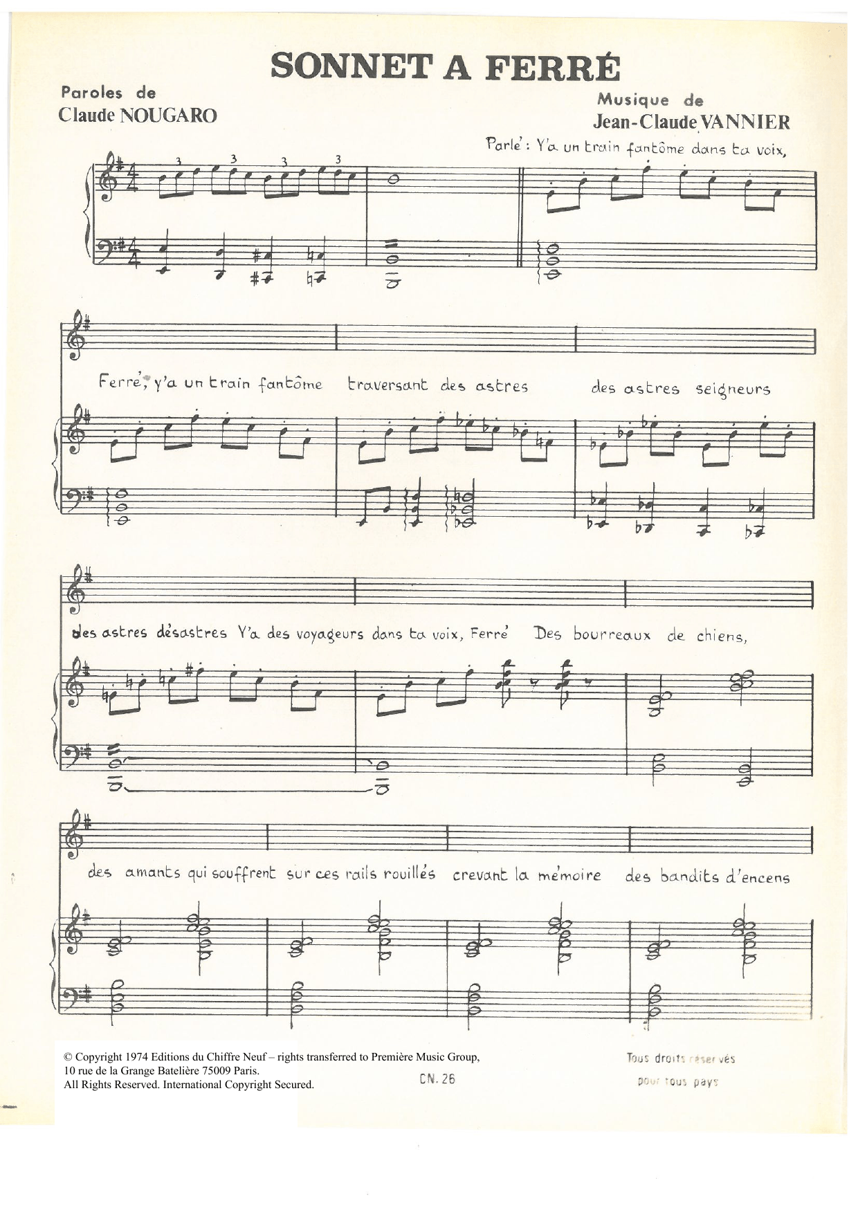 Sonnet A Ferre Sonnet A Ferre