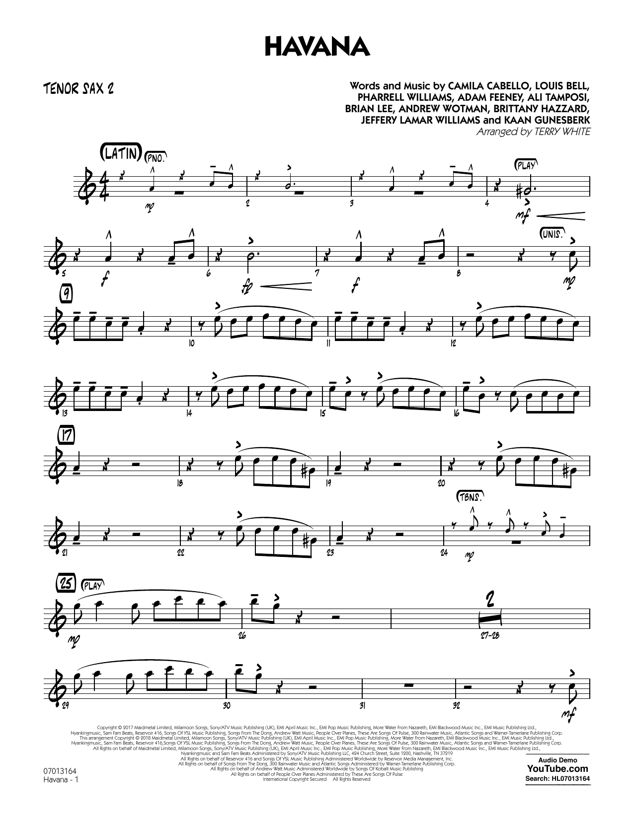 Havana – Tenor Sax 2 Havana – Tenor Sax 2