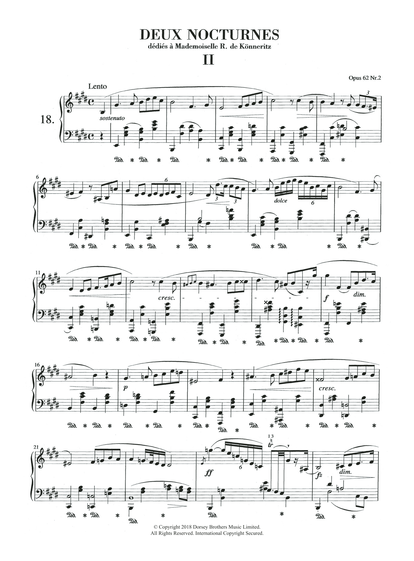 Nocturne in E Major, Op.62, No.2 Nocturne in E Major, Op.62, No.2
