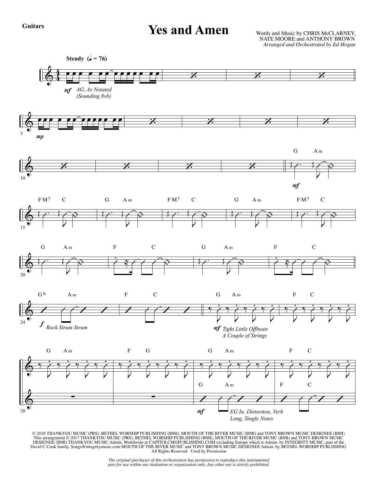 Yes and Amen – Guitars Yes and Amen – Guitars