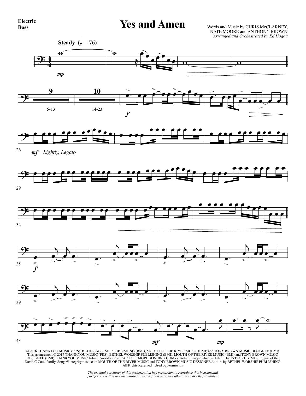 Yes and Amen – Electric Bass Yes and Amen – Electric Bass