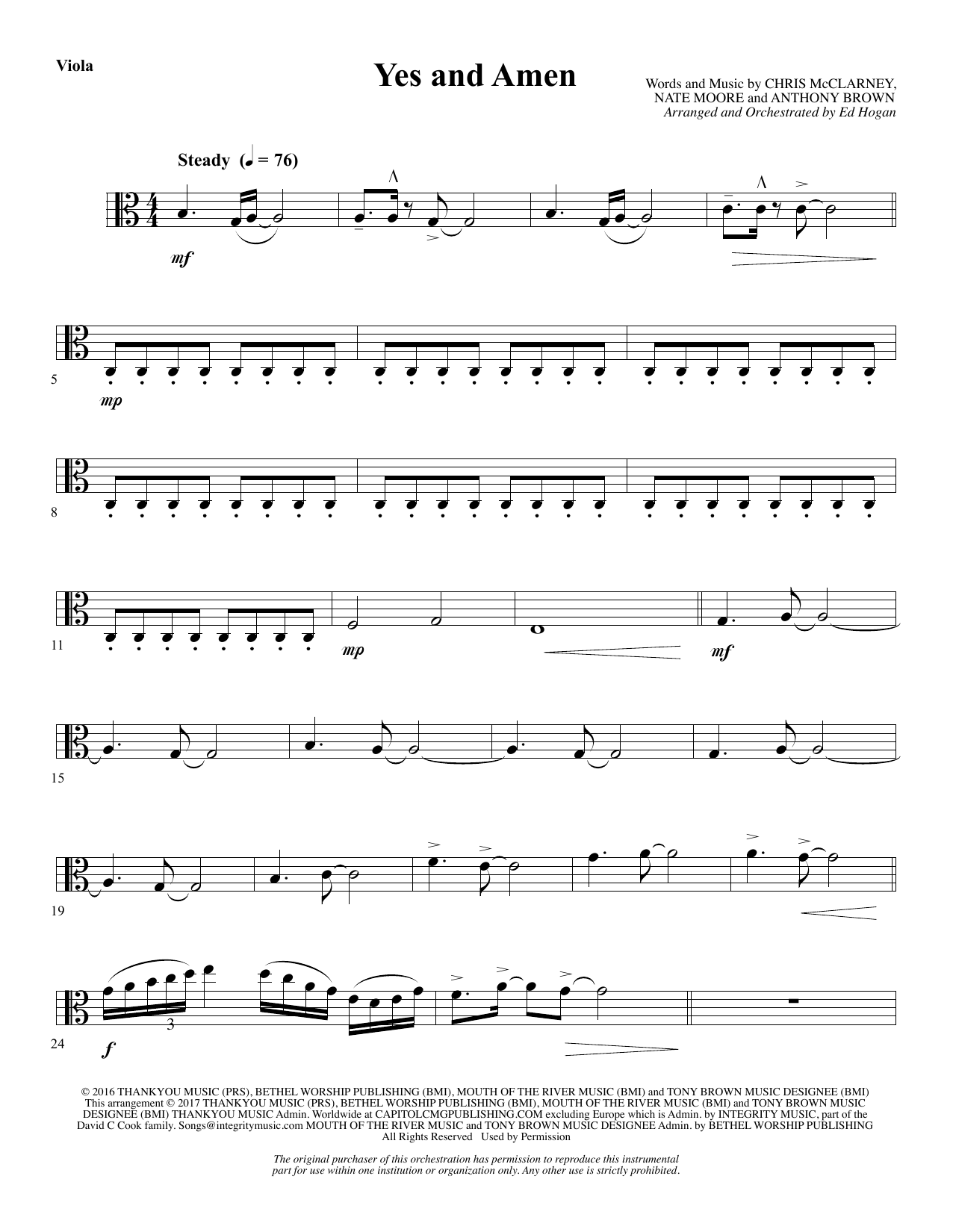 Yes and Amen – Viola Yes and Amen – Viola