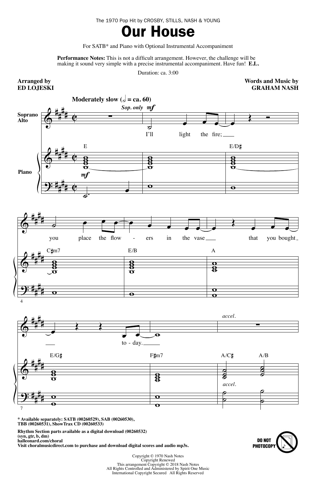 Our House (arr. Ed Lojeski) Our House (arr. Ed Lojeski)