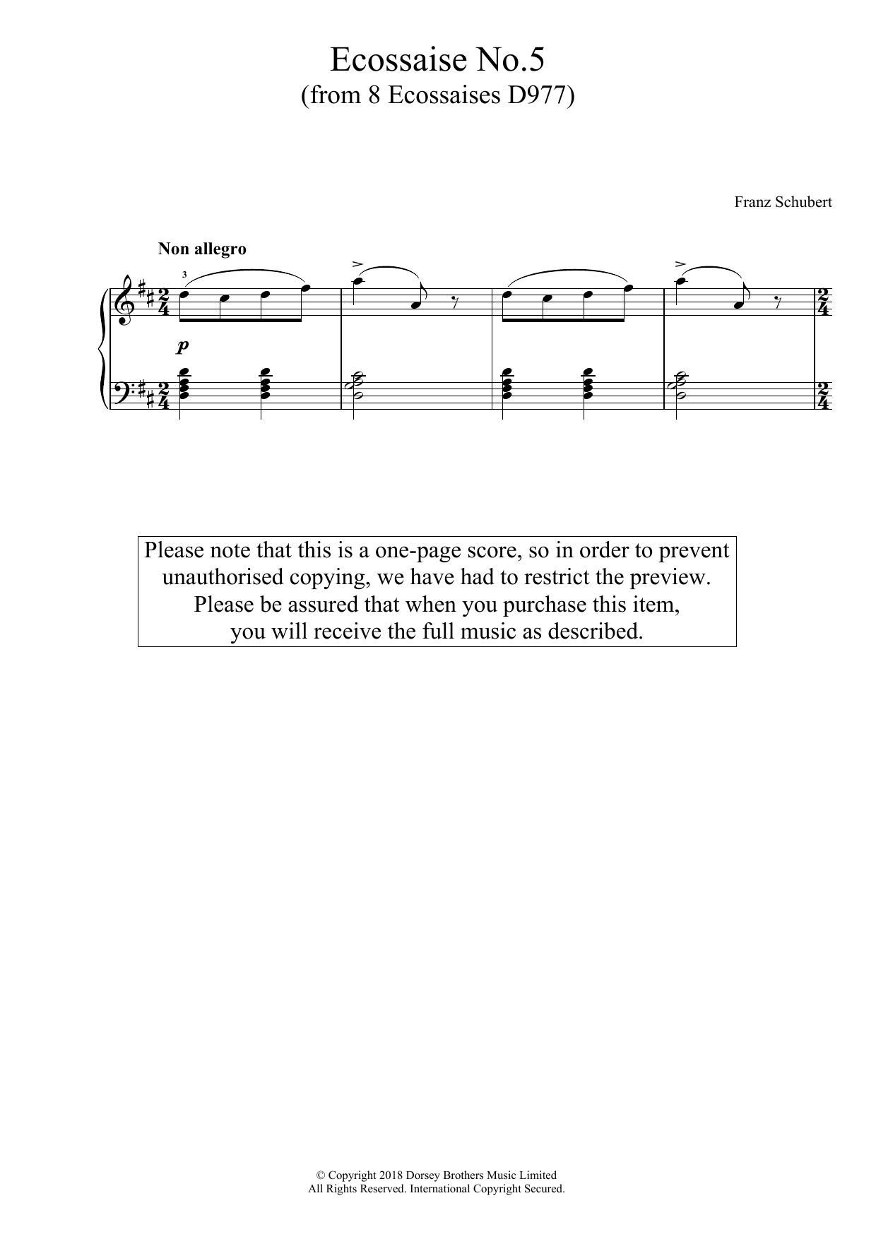 Ecossaise No. 5 (from 8 Ecossaises D977) Ecossaise No. 5 (from 8 Ecossaises D977)