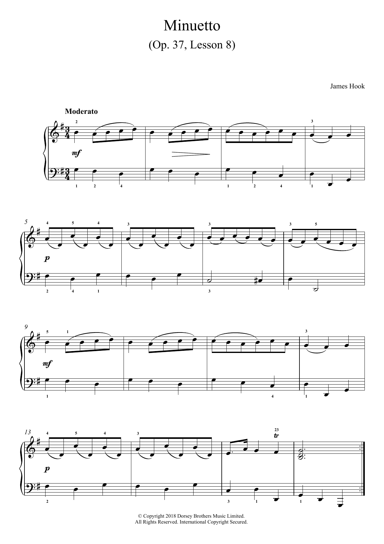 Minuetto Op. 37, Lesson 8 Minuetto Op. 37, Lesson 8