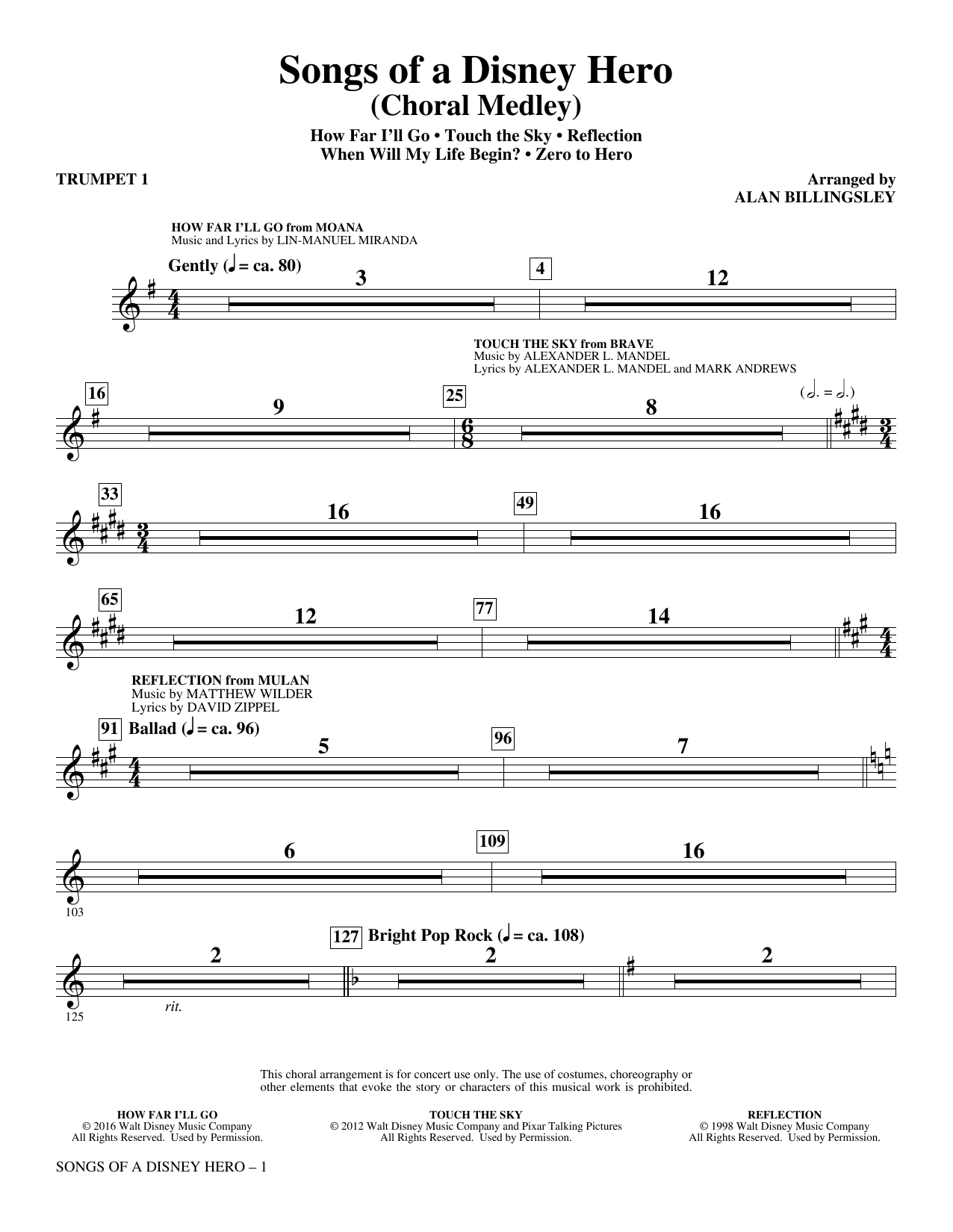 Songs of a Disney Hero – Trumpet 1 Songs of a Disney Hero – Trumpet 1
