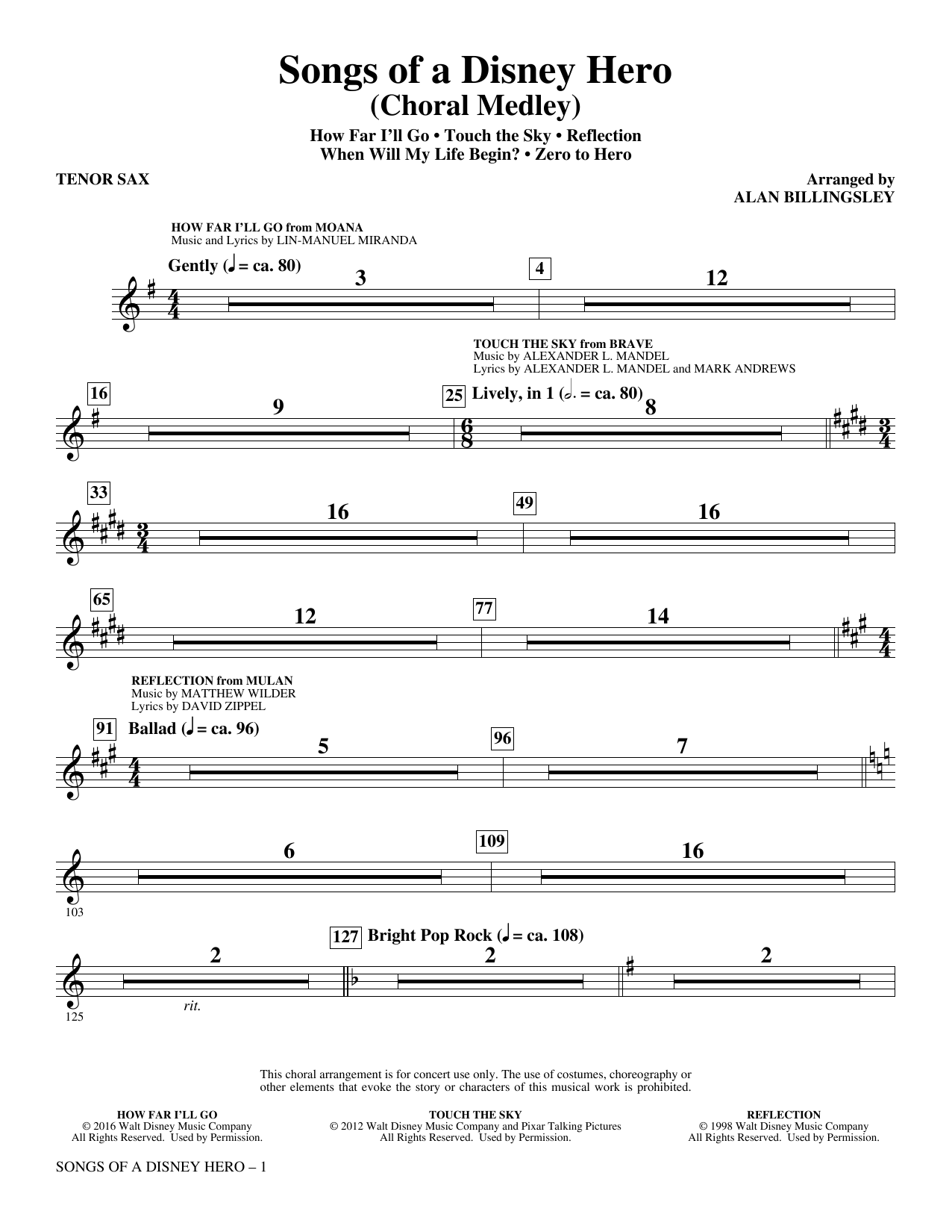 Songs of a Disney Hero – Tenor Saxophone Songs of a Disney Hero – Tenor Saxophone