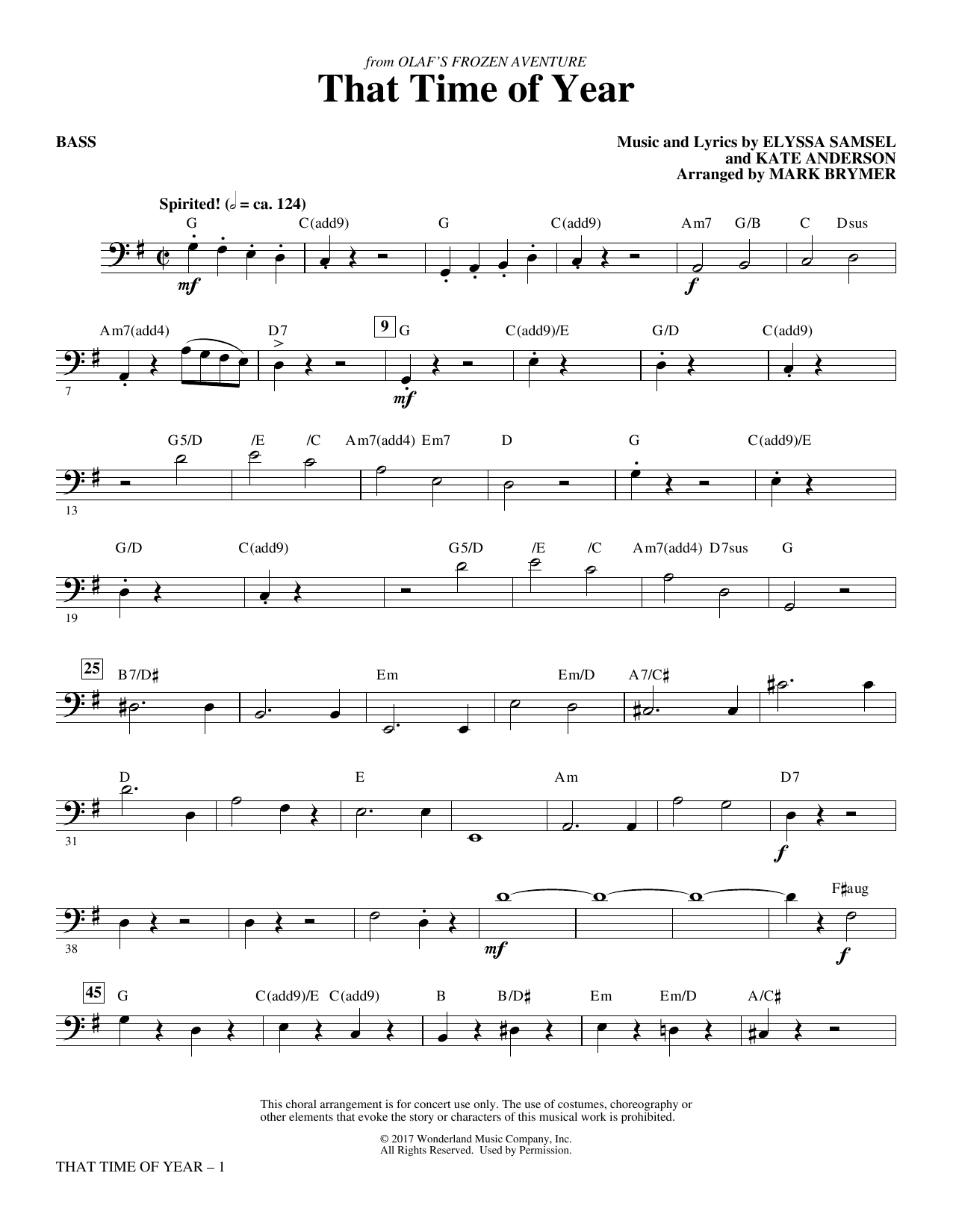 That Time of Year – Bass That Time of Year – Bass