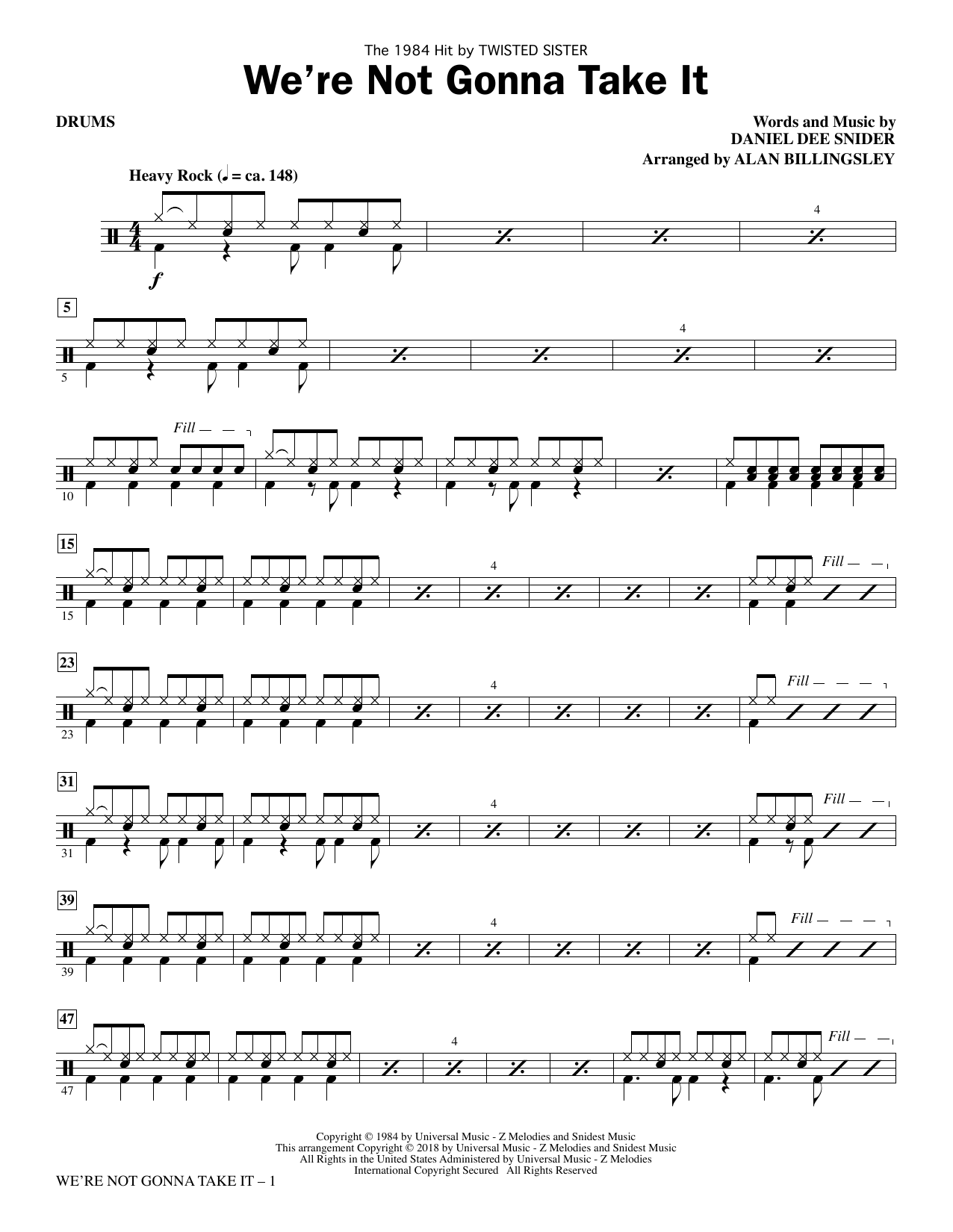 We’re Not Gonna Take It – Drums We’re Not Gonna Take It – Drums
