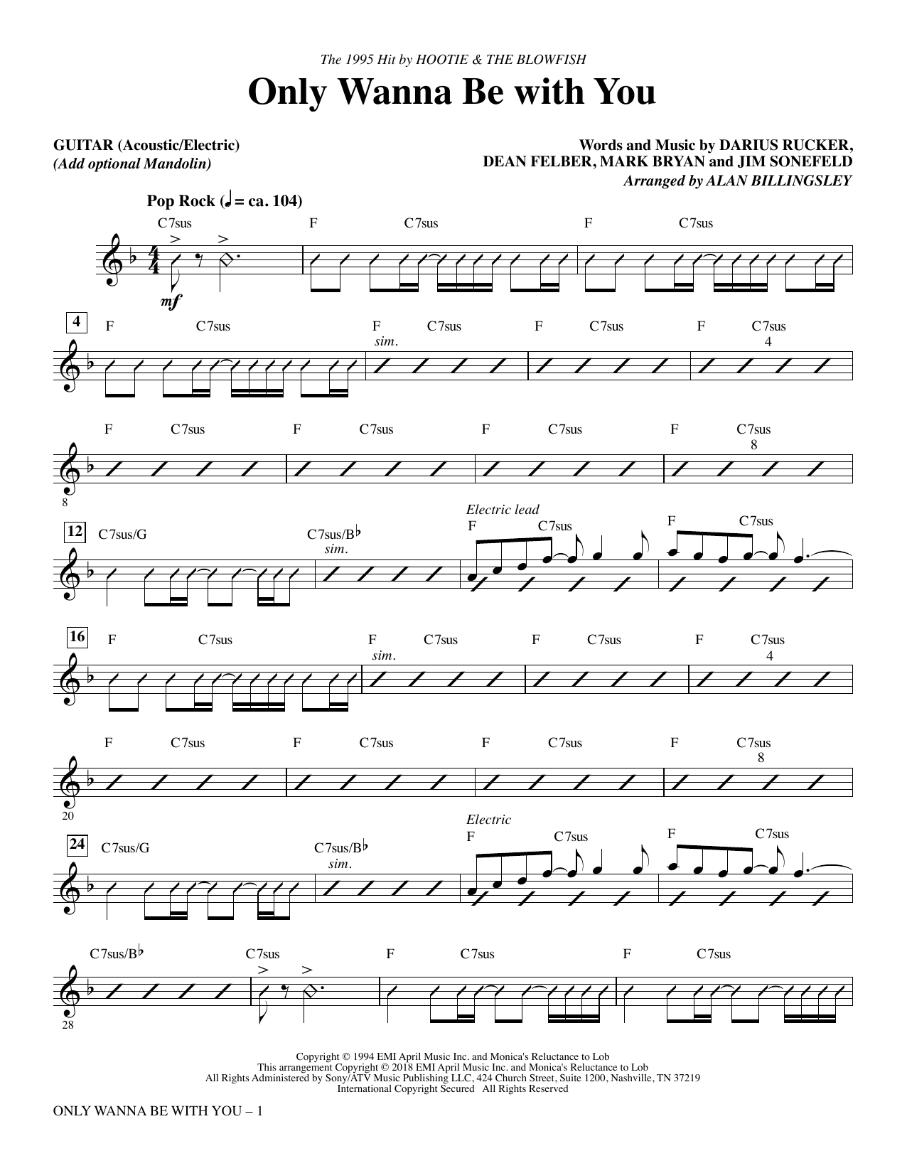 Only Wanna Be with You – Guitar (Acoustic & Electric) Only Wanna Be with You – Guitar (Acoustic & Electric)